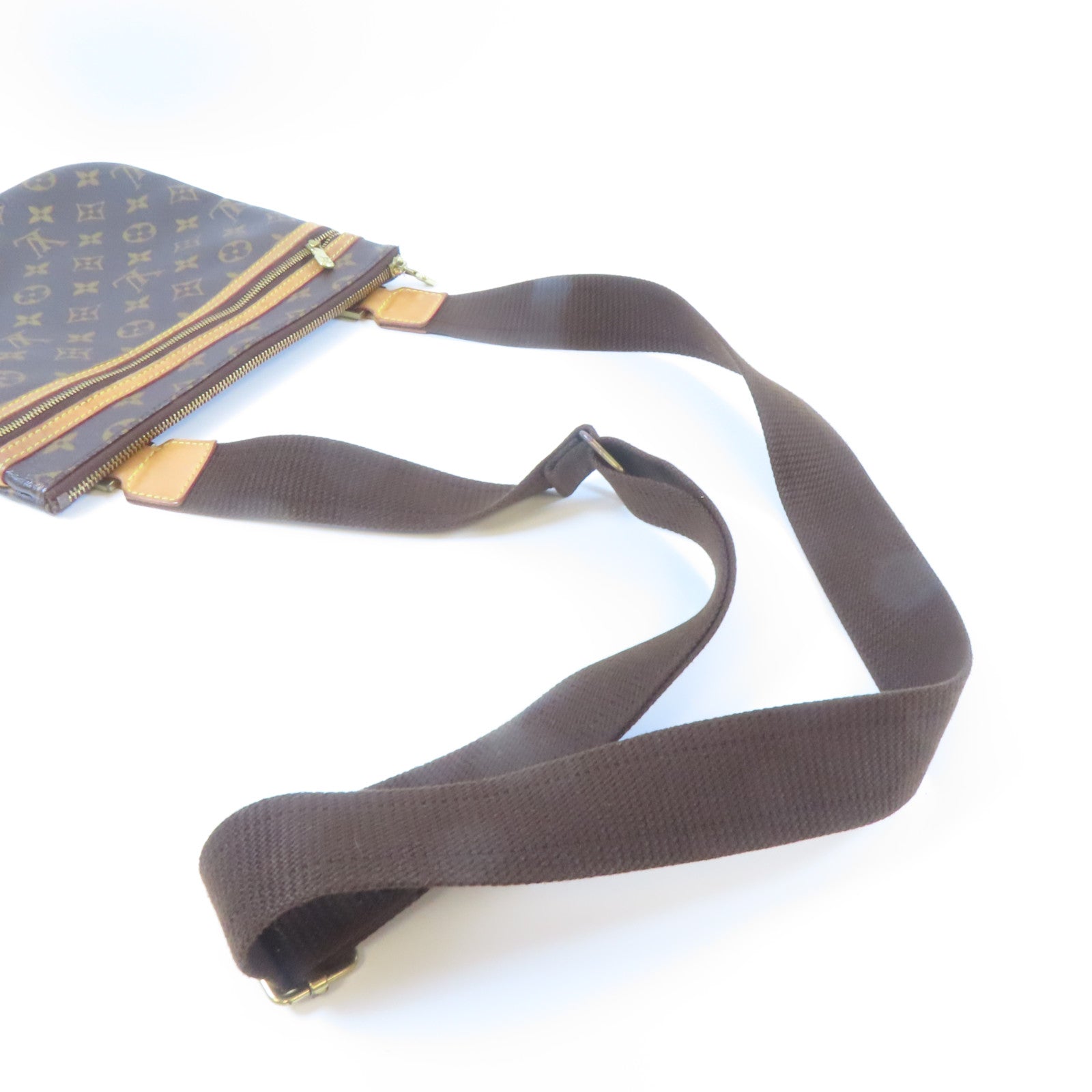 LOUIS VUITTON Monogram Pochette Bosphore金扣肩背袋啡色