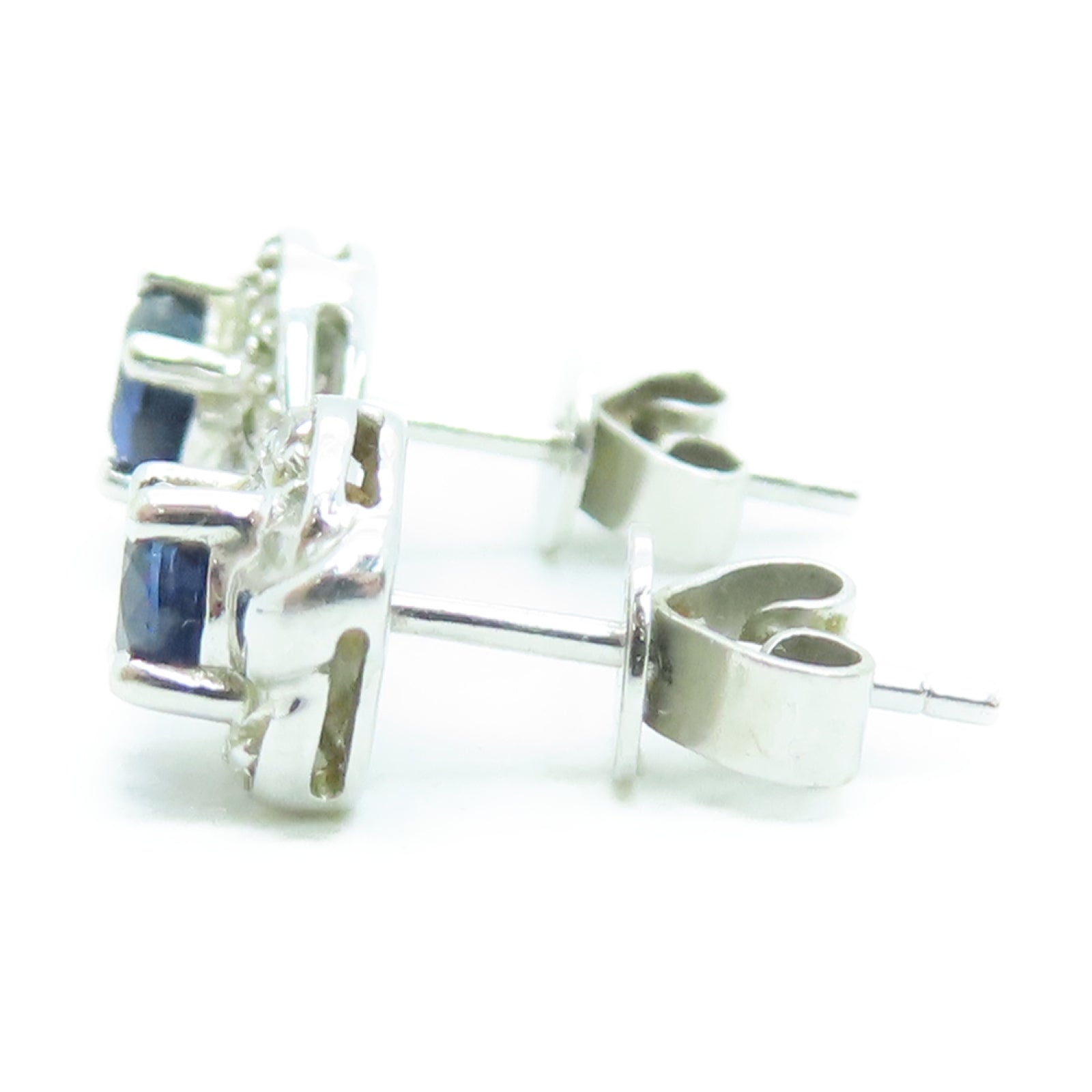JEWELRY 18K White Gold Earrings Sapphire Earrings