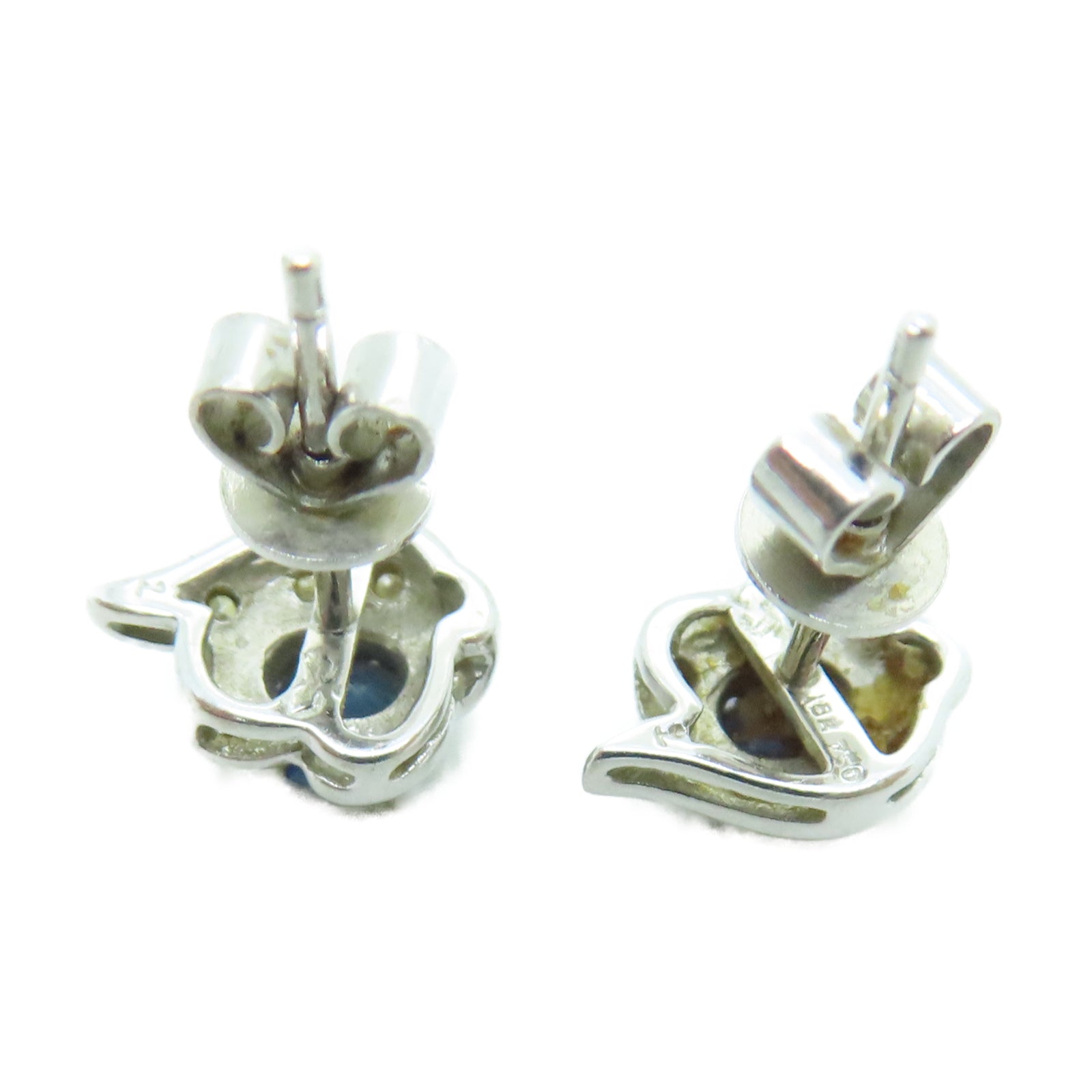 JEWELRY 18K White Gold Earrings Sapphire Earrings