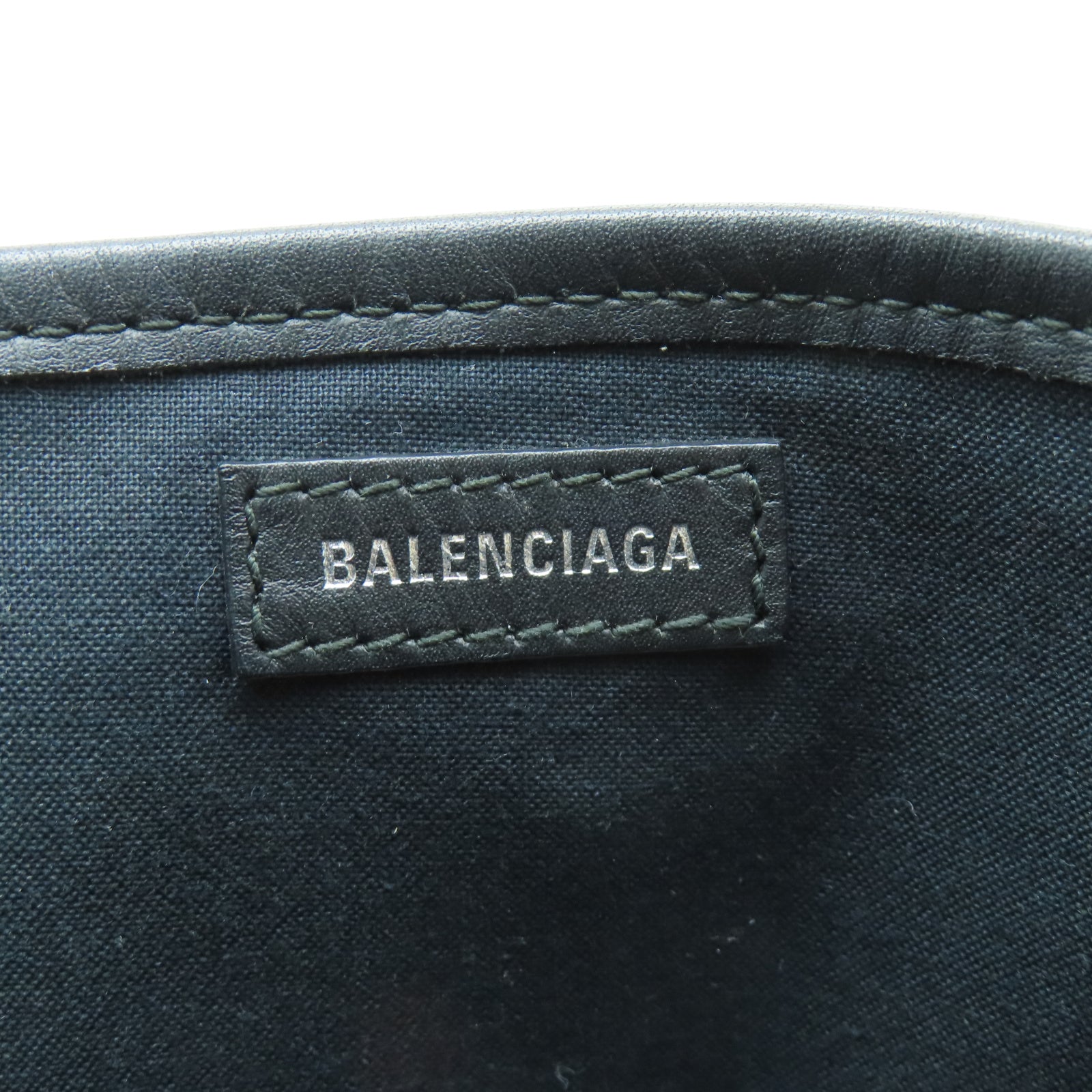 BALENCIAGA 帆布Tote Bag銀扣手挽肩背兩用袋米色/黑色