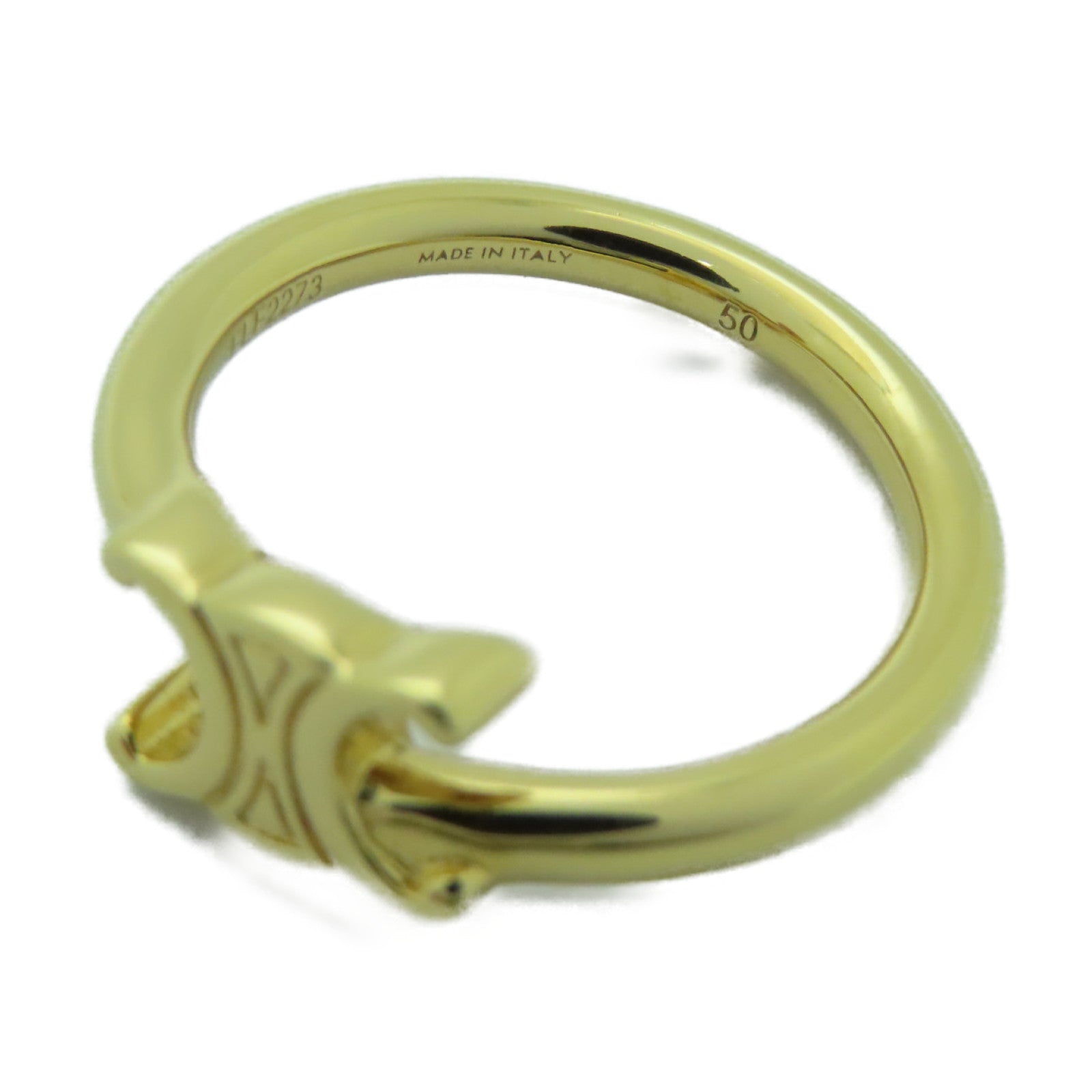 CELINE 黃銅Triomphe Asymmetric Ring戒指Celine#50/US#5.25