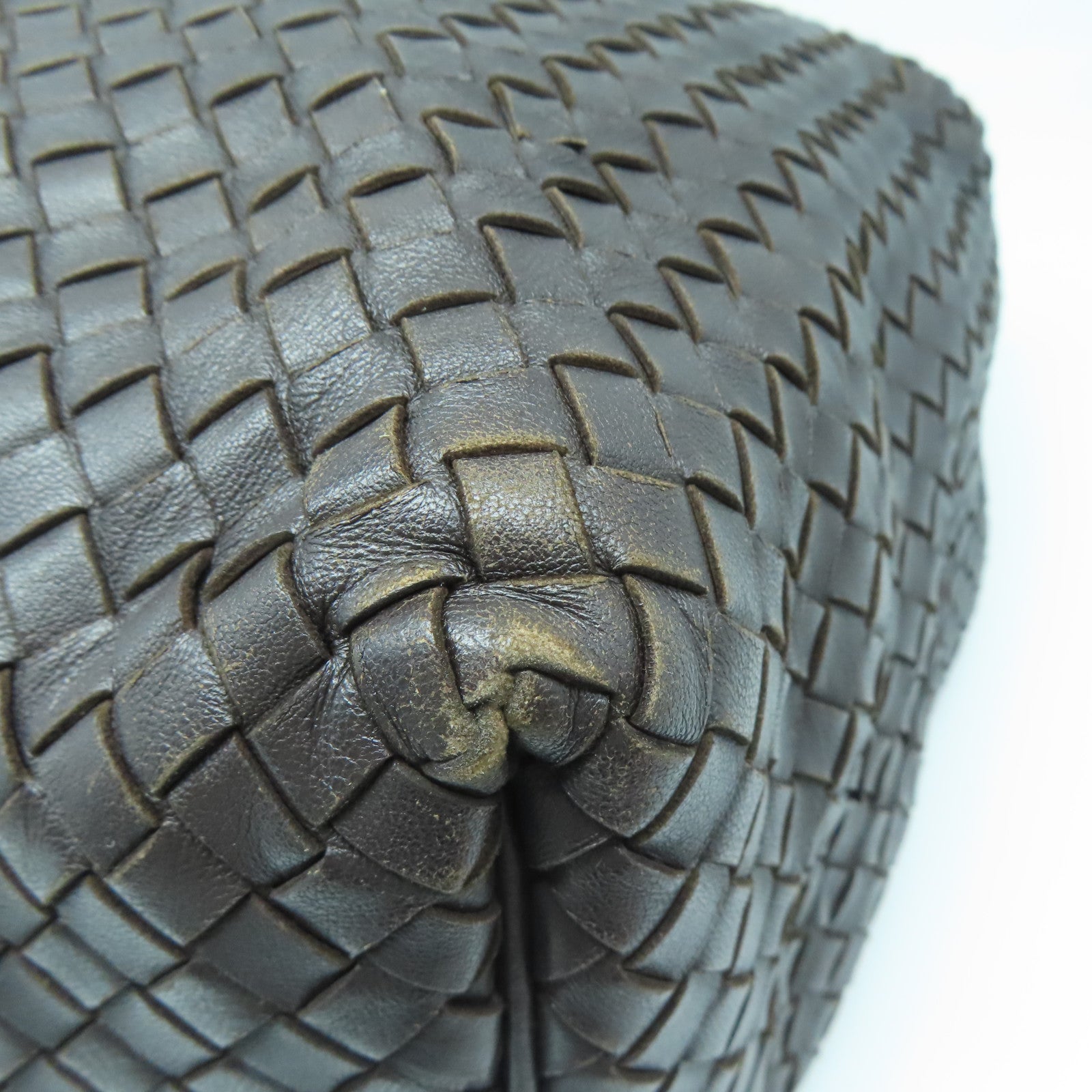 BOTTEGA VENETA 织纹皮革Shoulder Bag肩背袋啡色