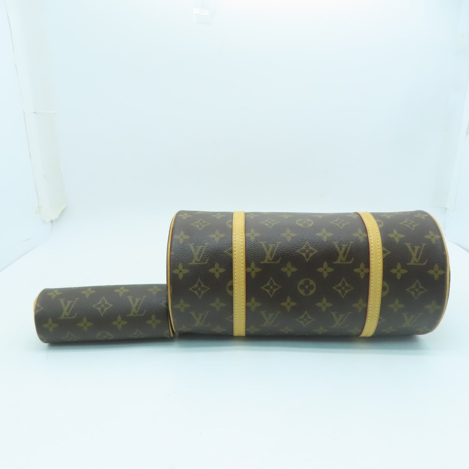 LOUIS VUITTON Monogram Papillon GM金扣肩背袋棕色