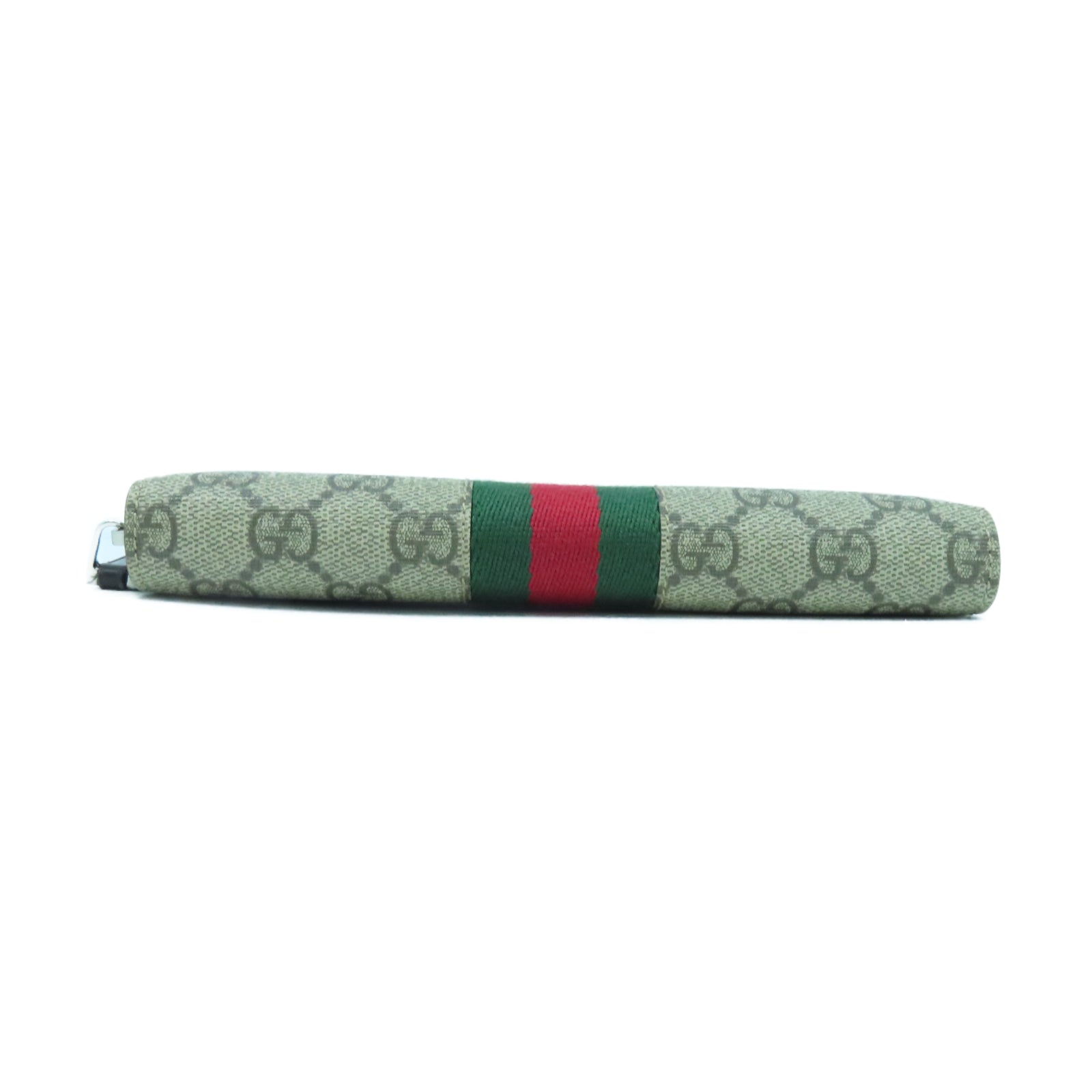 GUCCI Coated Canvas Long Wallet Silver Buckle Long Wallet Brown