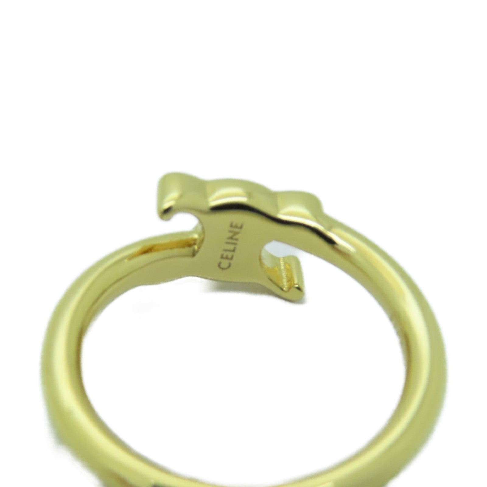 CELINE 黃銅Triomphe Asymmetric Ring戒指Celine#50/US#5.25