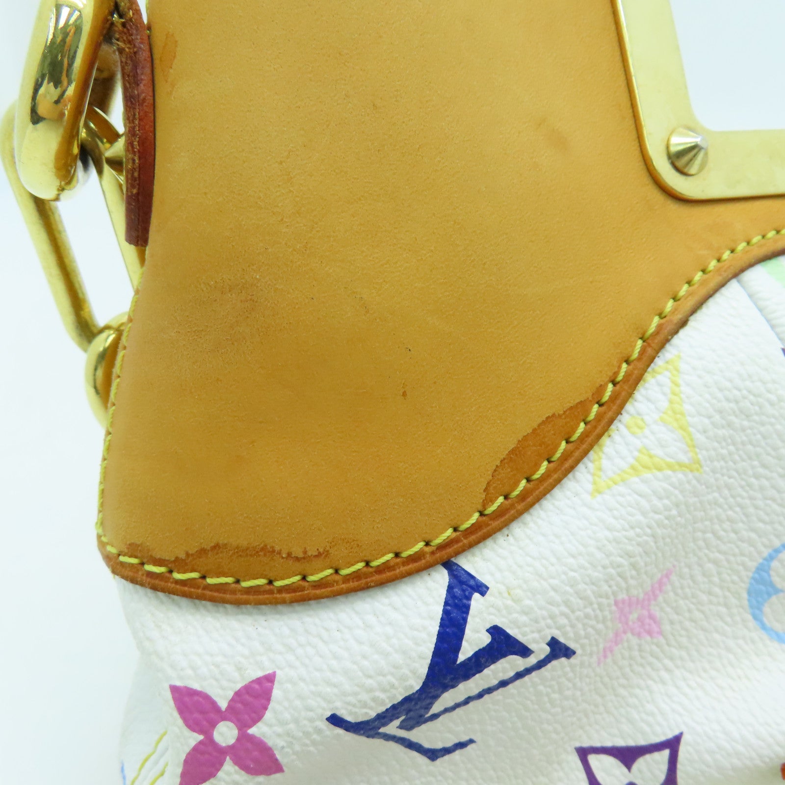 LOUIS VUITTON Monogram Multicolore Judy PM 2 way Shoulder  Bag金扣手挽肩背兩用袋白色
