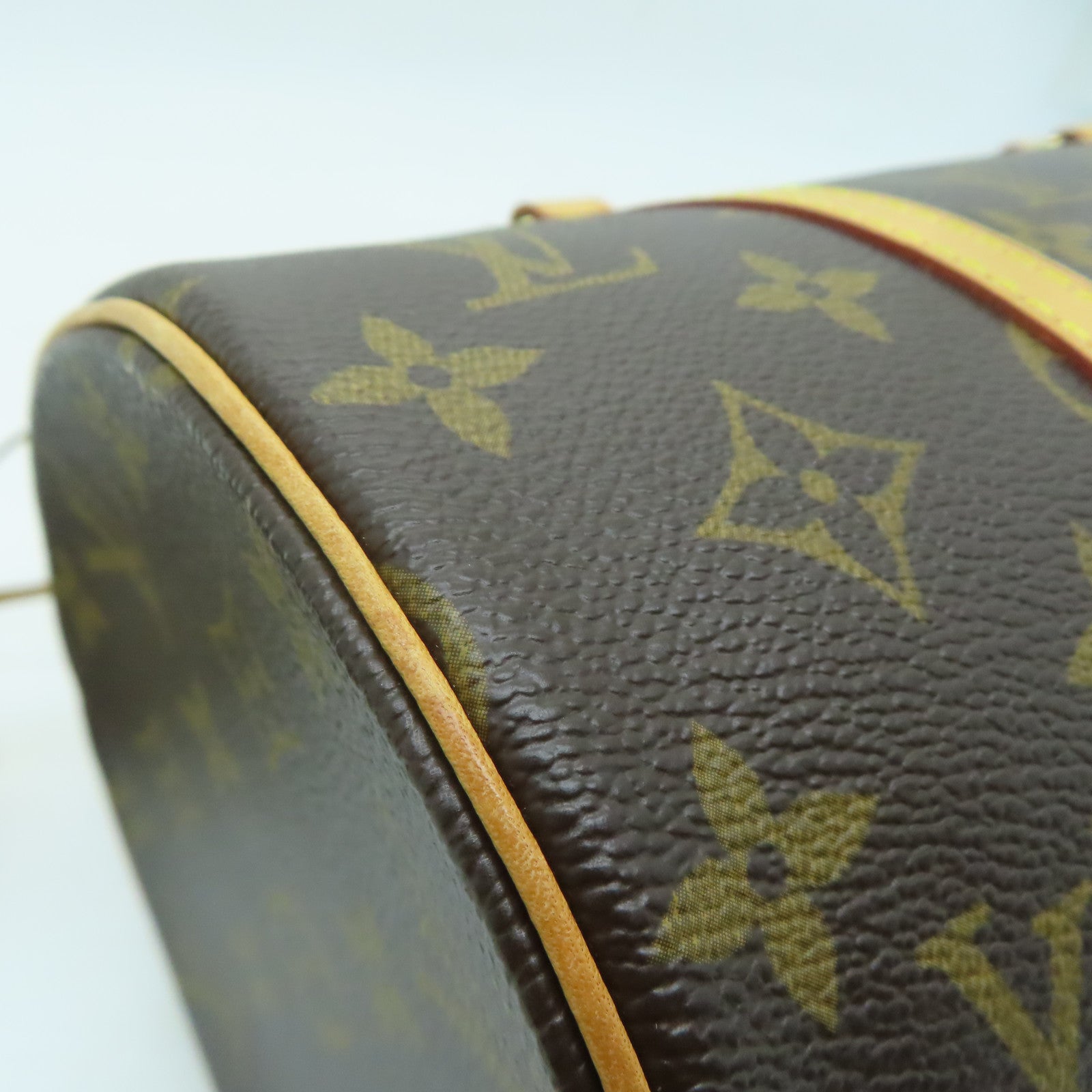 LOUIS VUITTON Monogram Papillon GM金扣肩背袋棕色