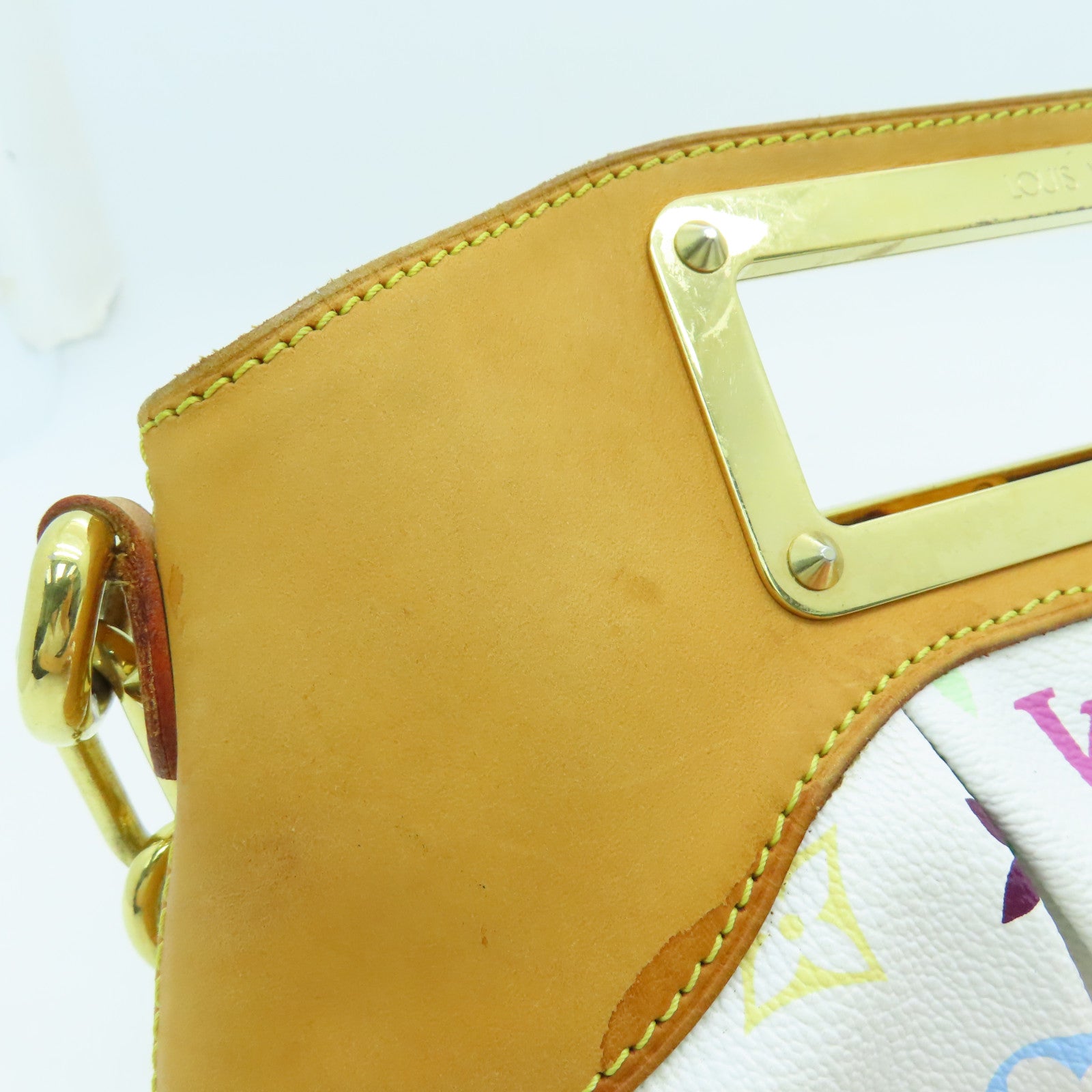 LOUIS VUITTON Monogram Multicolore Judy PM 2 way Shoulder  Bag金扣手挽肩背兩用袋白色
