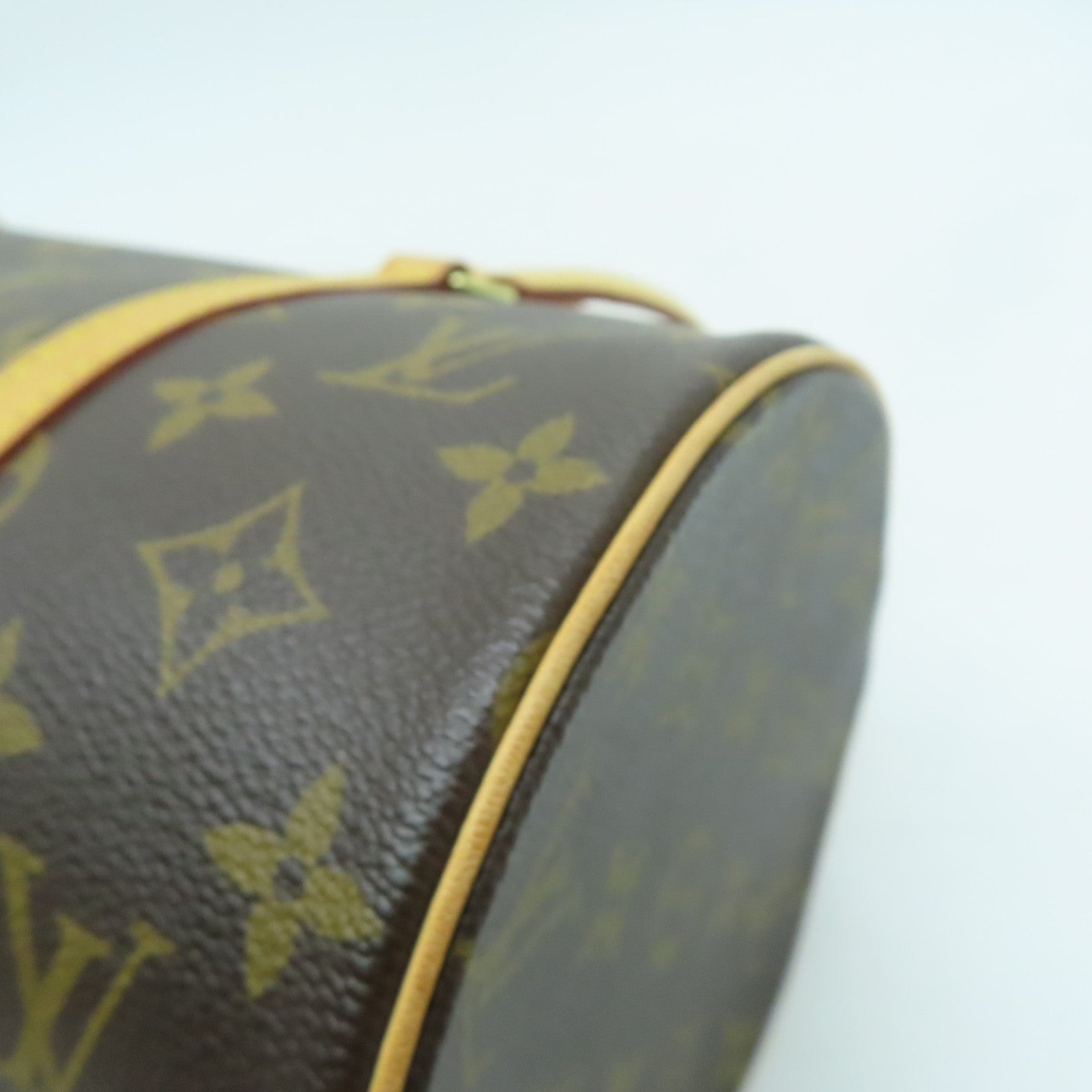 LOUIS VUITTON Monogram Papillon GM金扣肩背袋棕色