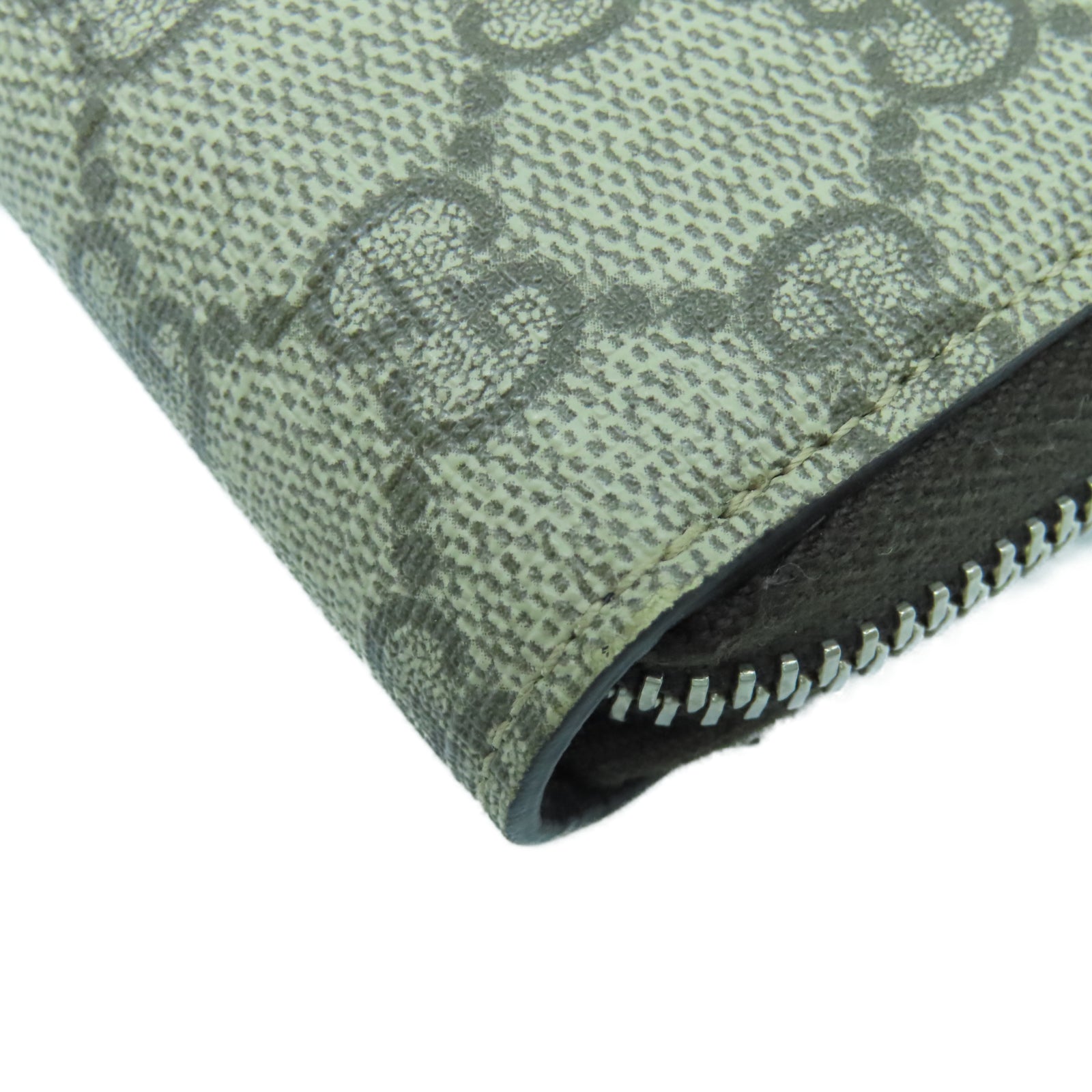 GUCCI Coated Canvas Long Wallet Silver Buckle Long Wallet Brown