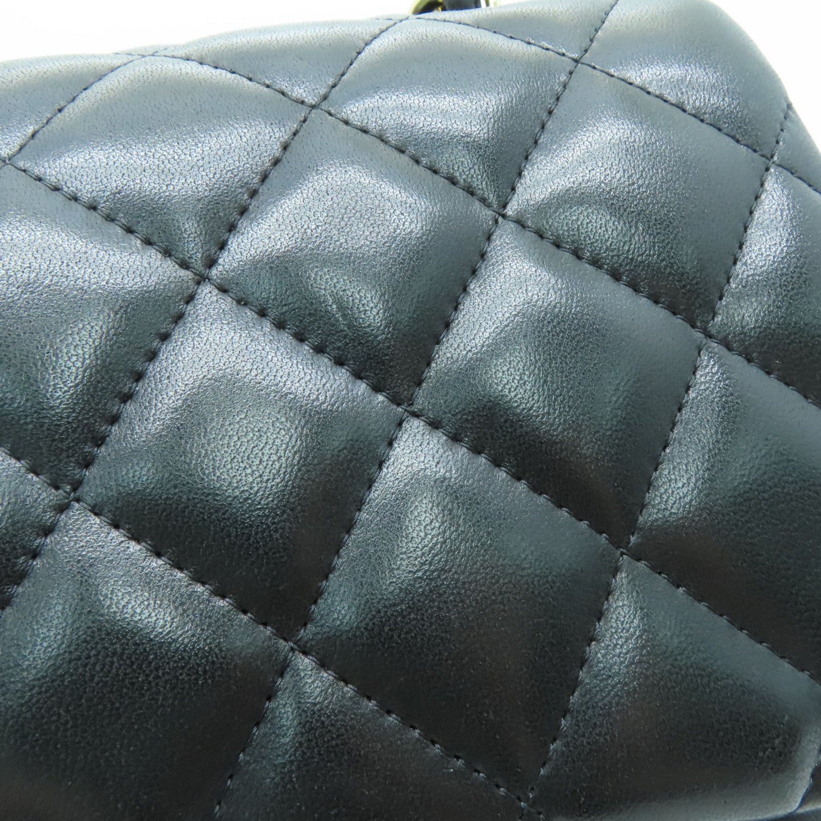 CHANEL 【激減優惠】格羊皮皮革Jumbo Classic Flap金扣鏈帶肩背袋黑色