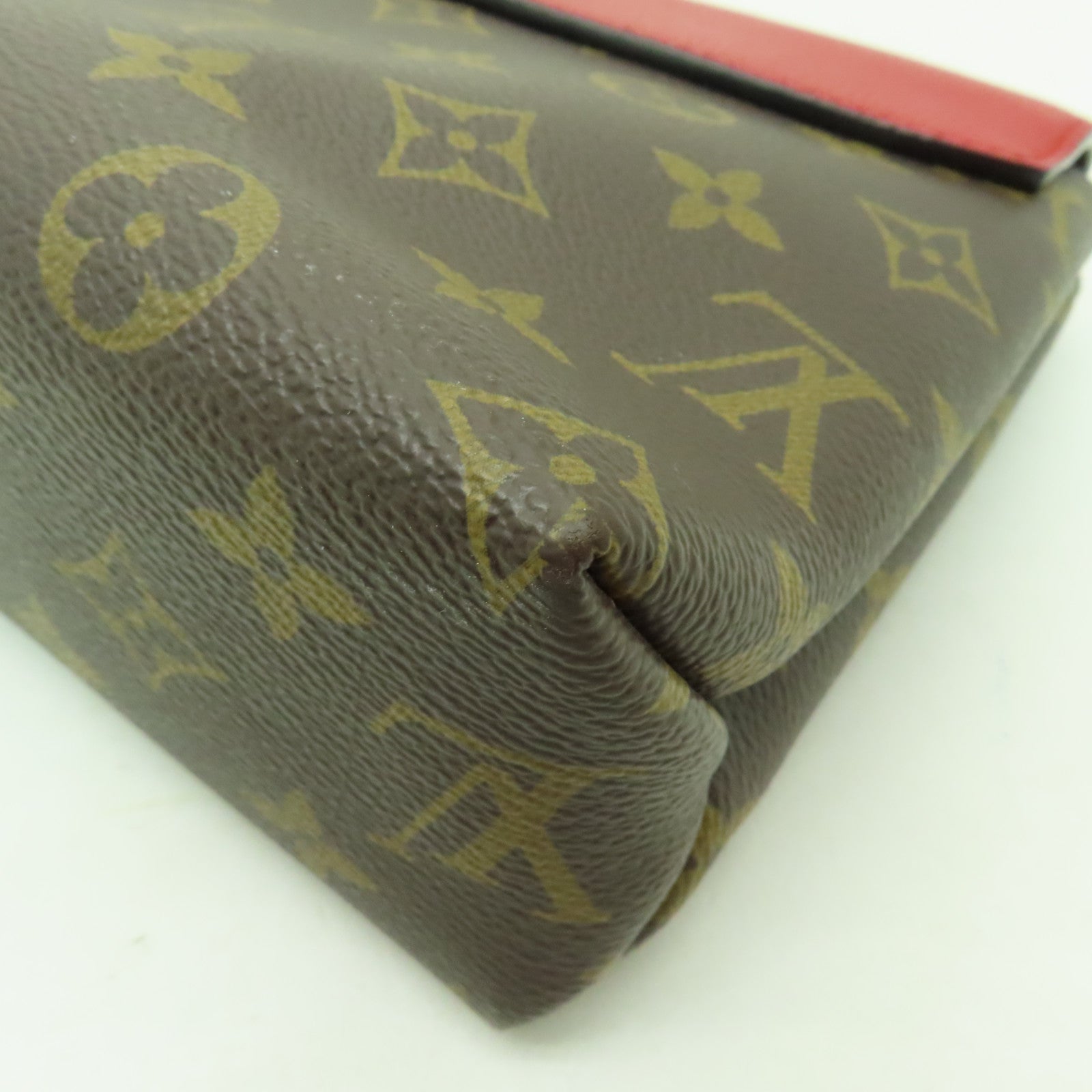 LOUIS VUITTON Monogram Saint Placide金扣鏈帶肩背袋棕色/紅色