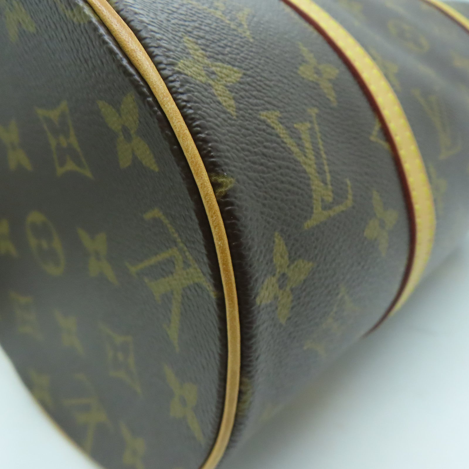 LOUIS VUITTON Monogram Papillon GM金扣肩背袋棕色