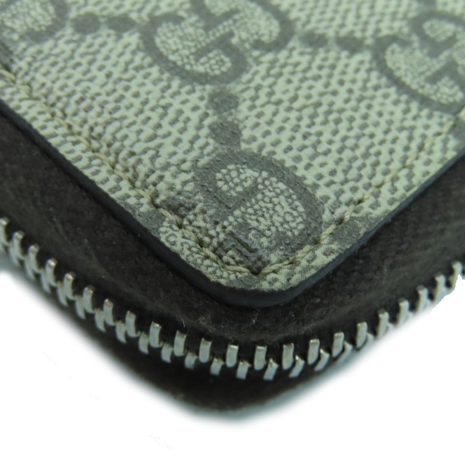 GUCCI Coated Canvas Long Wallet Silver Buckle Long Wallet Brown