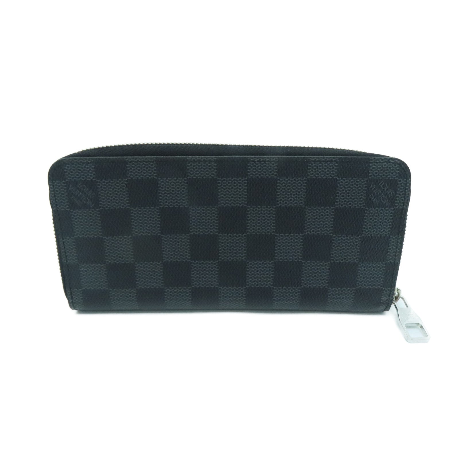 LOUIS VUITTON Damier Zipper Long Wallet銀扣長錢包黑色