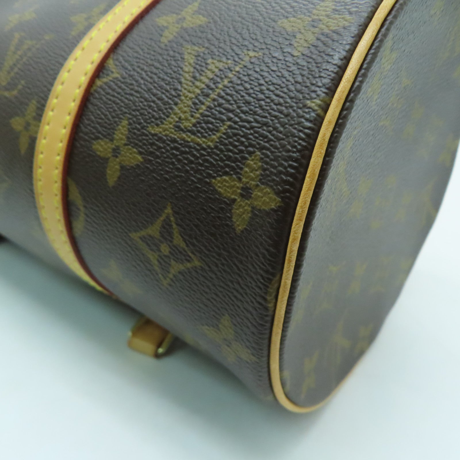 LOUIS VUITTON Monogram Papillon GM金扣肩背袋棕色
