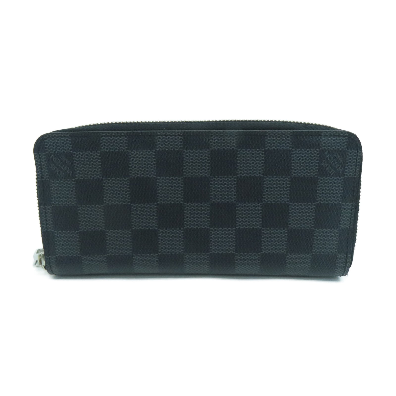 LOUIS VUITTON Damier Zipper Long Wallet銀扣長錢包黑色