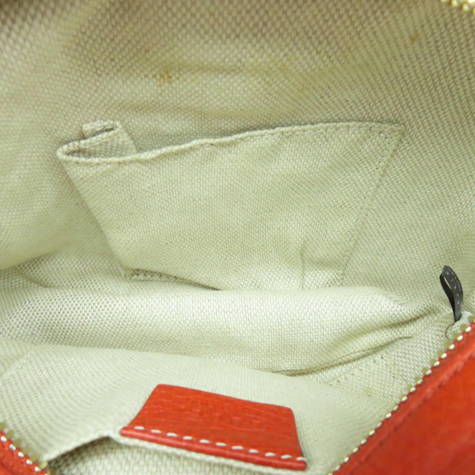 GUCCI cowhide leather Shoulder Bag gold buckle shoulder bag orange