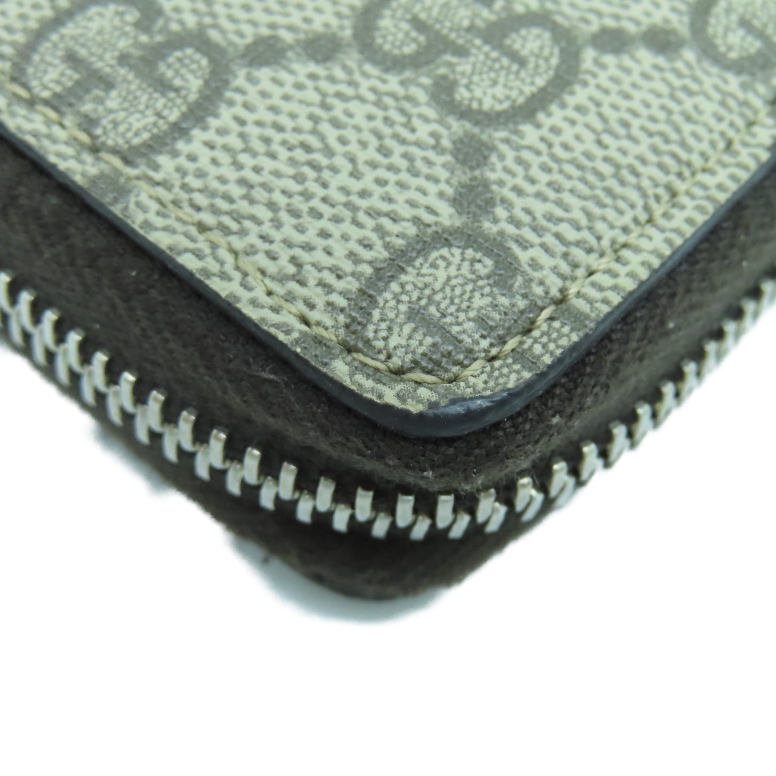 GUCCI Coated Canvas Long Wallet Silver Buckle Long Wallet Brown