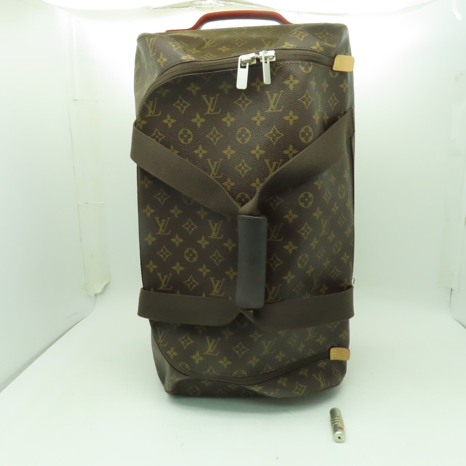 LOUIS VUITTON Monogram Horizon Soft Duffle 55銀扣行李箱啡色
