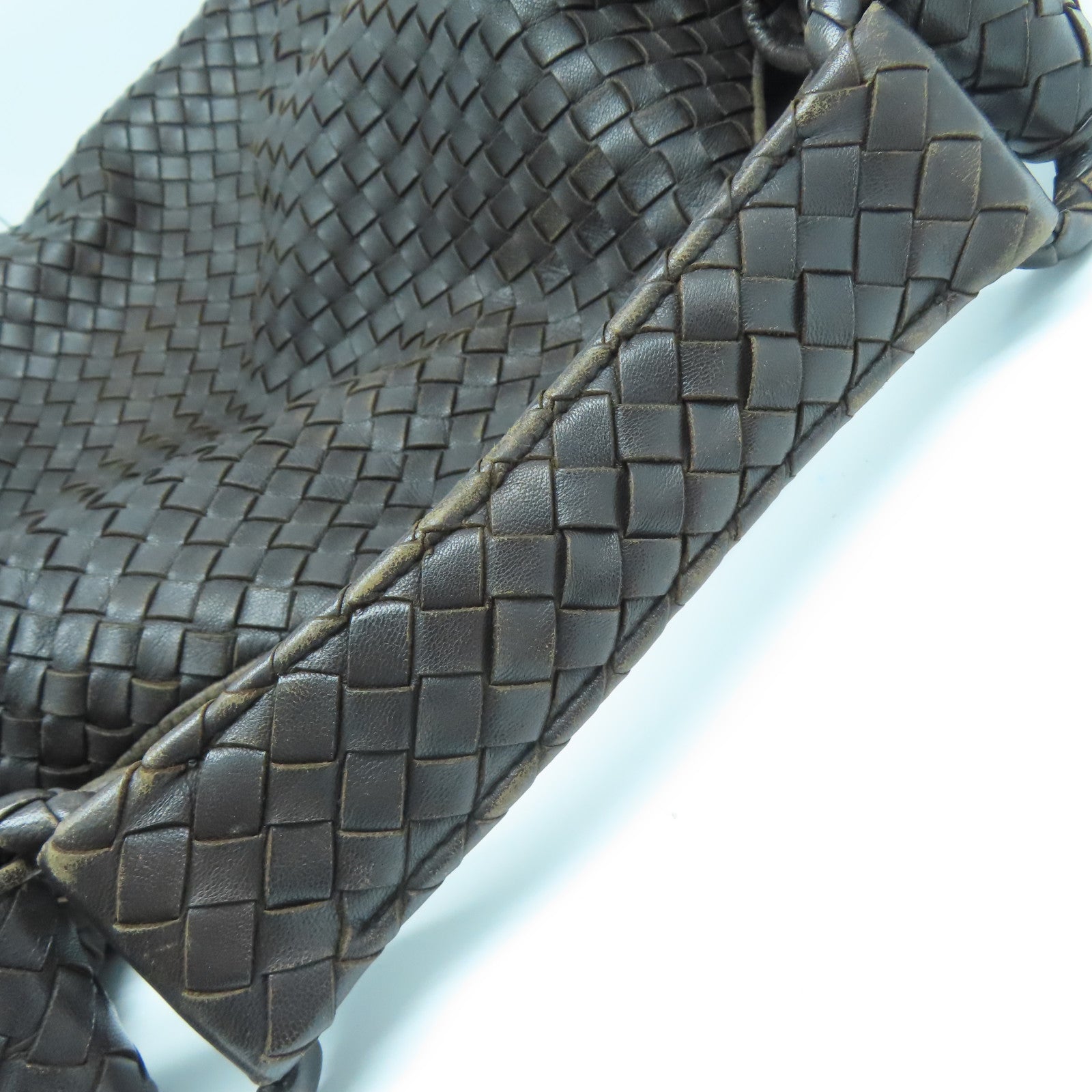 BOTTEGA VENETA 织纹皮革Shoulder Bag肩背袋啡色