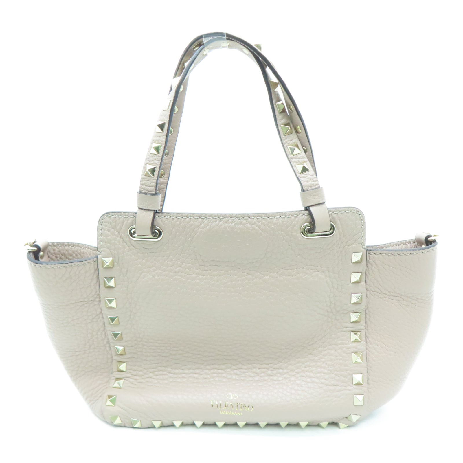 Valentino 【激減優惠】牛皮皮革Rockstud Bag金扣手挽肩背兩用袋粉紅色