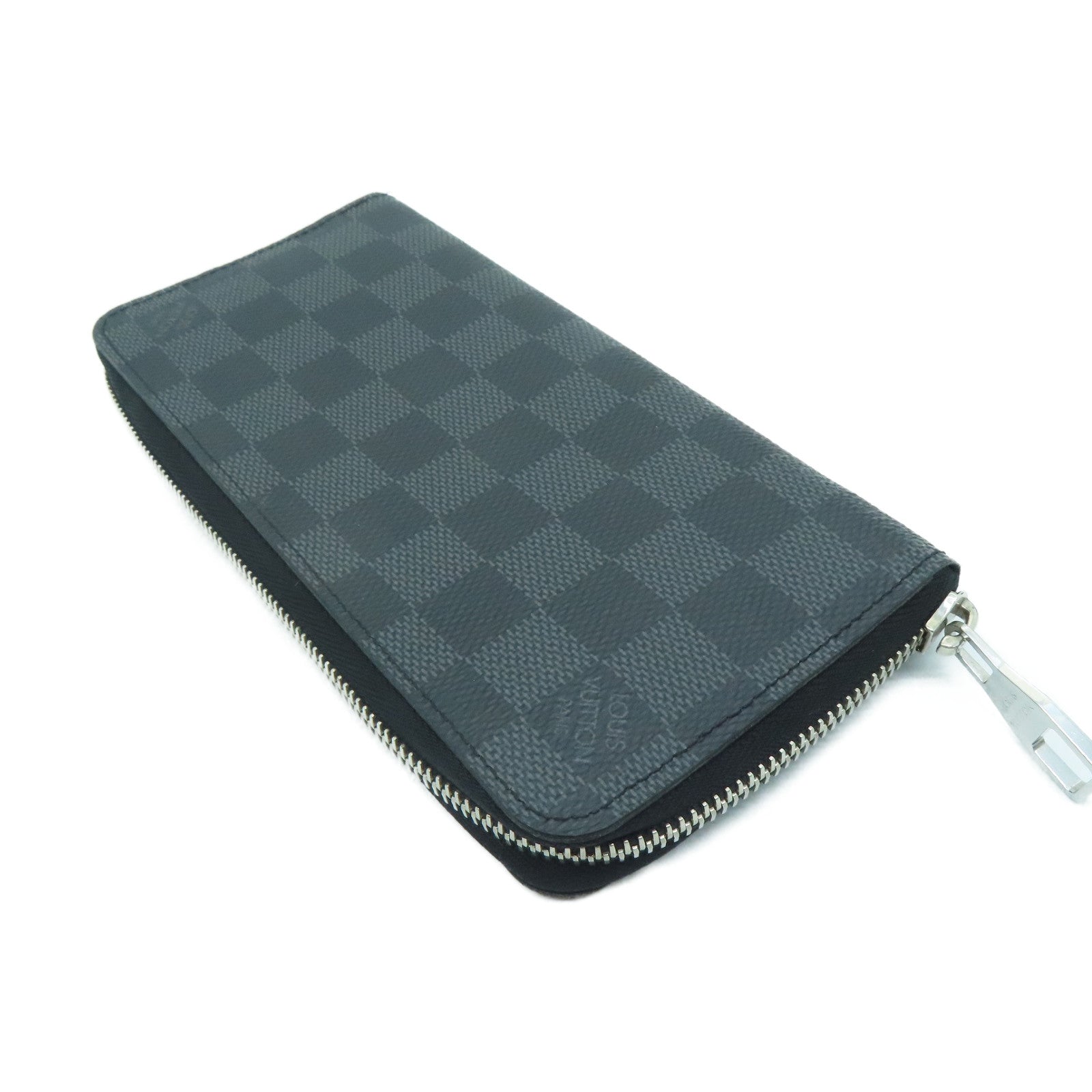 LOUIS VUITTON Damier Zipper Long Wallet銀扣長錢包黑色