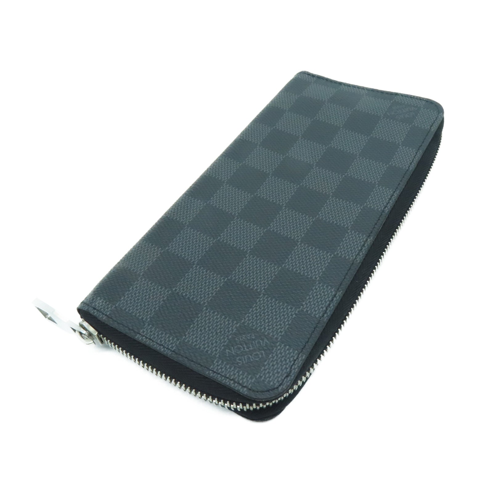 LOUIS VUITTON Damier Zipper Long Wallet銀扣長錢包黑色