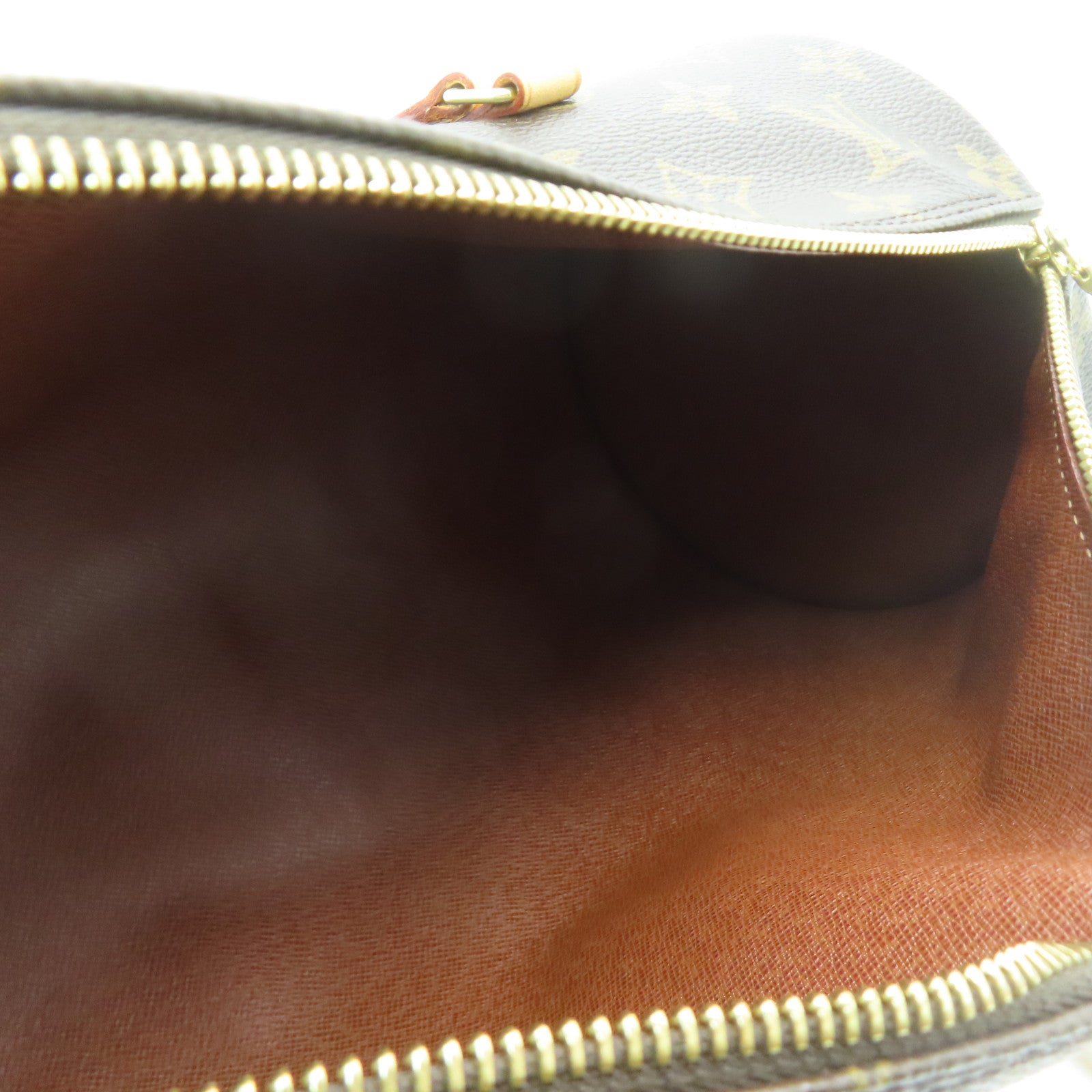 LOUIS VUITTON Monogram Papillon GM金扣肩背袋棕色