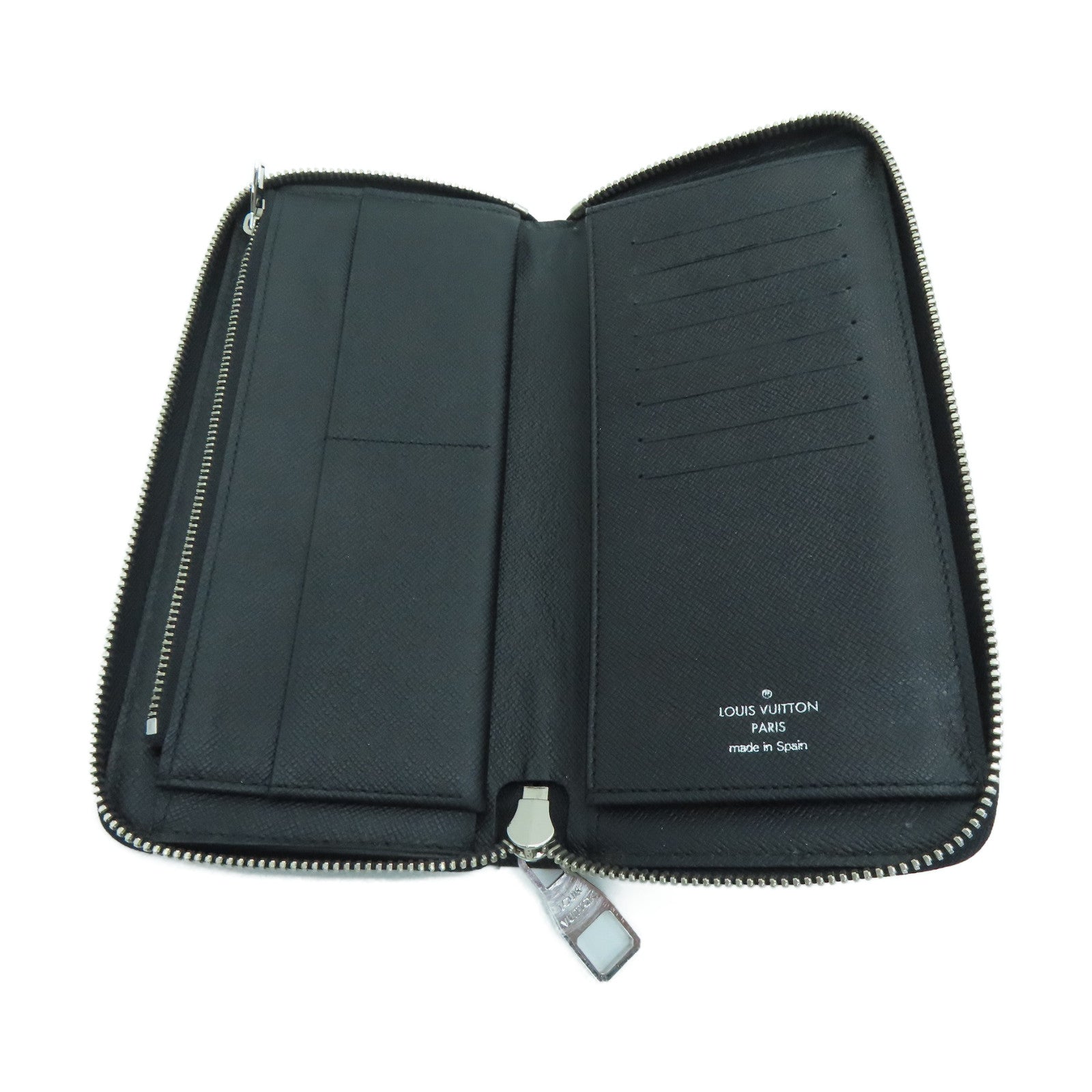 LOUIS VUITTON Damier Zipper Long Wallet銀扣長錢包黑色