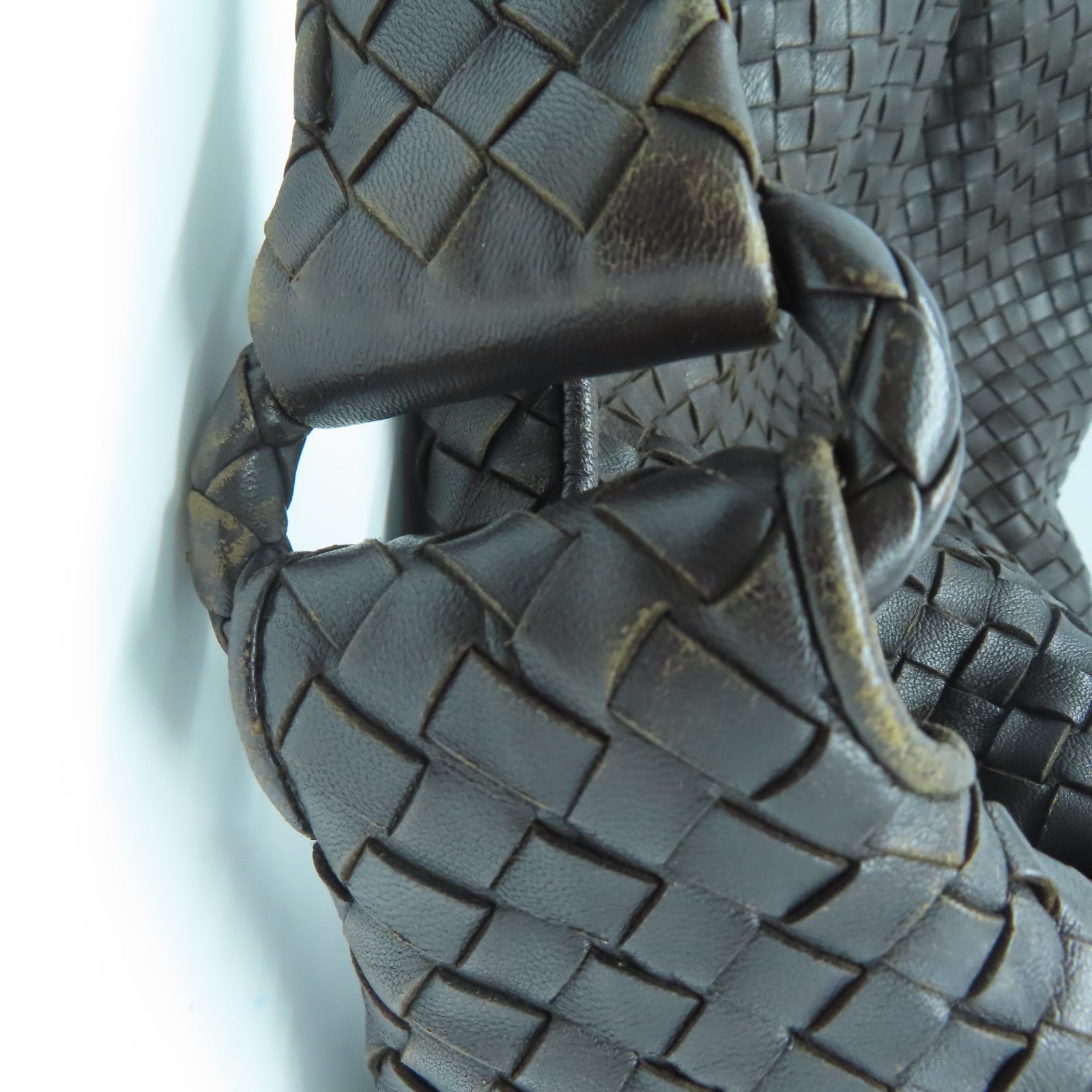 BOTTEGA VENETA 织纹皮革Shoulder Bag肩背袋啡色