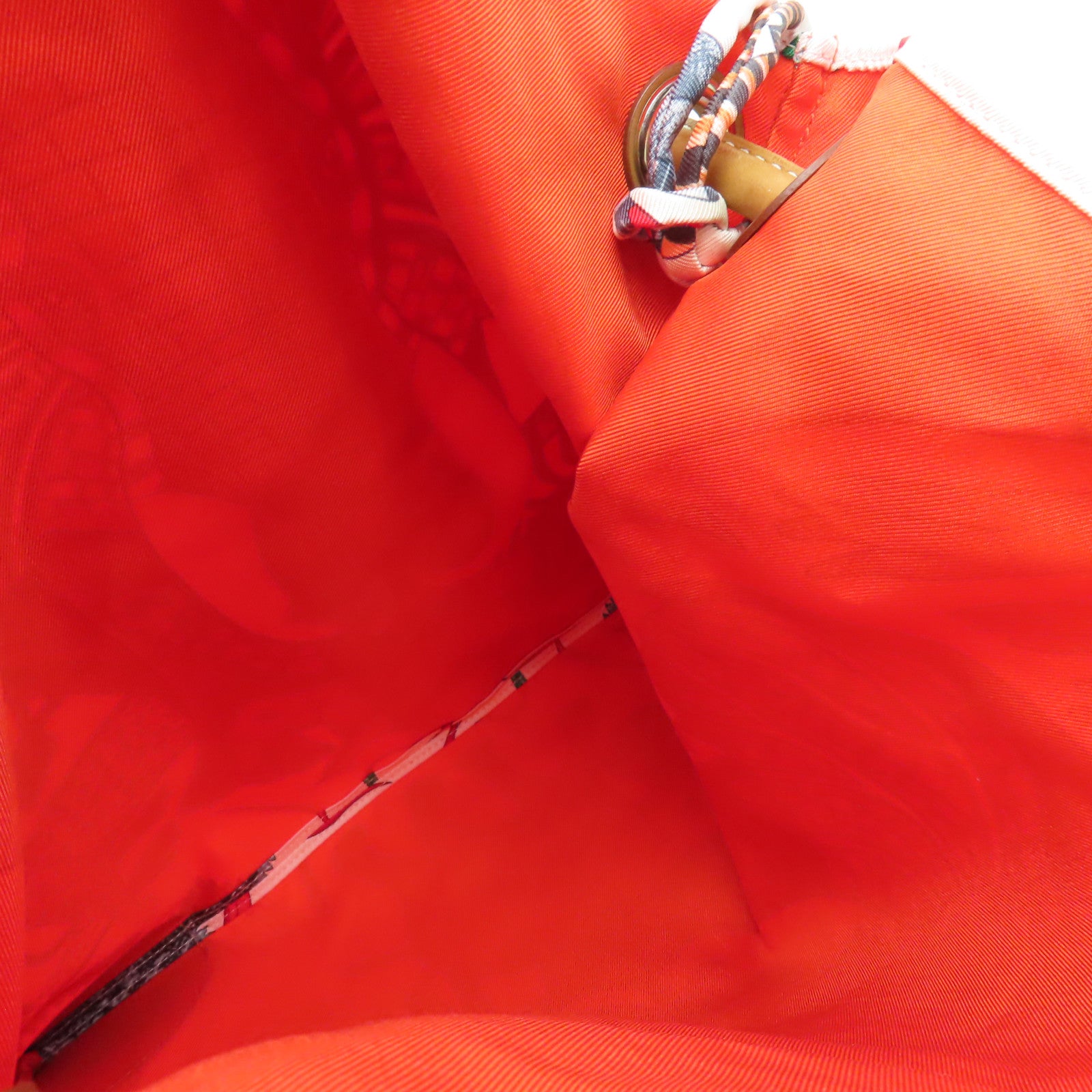 HERMES 絲質Silk City銀扣肩背袋玫瑰色/淺褐色
