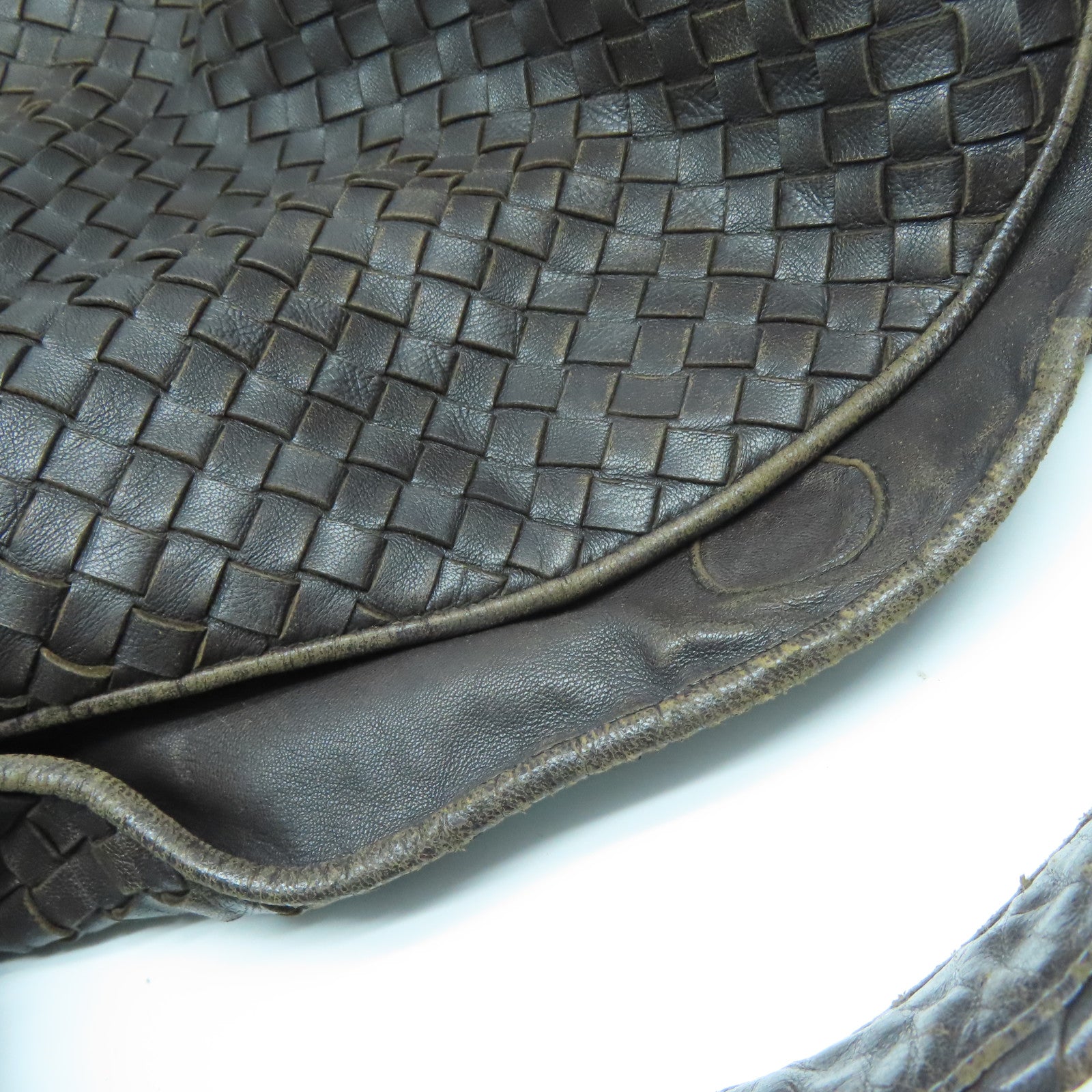 BOTTEGA VENETA 织纹皮革Shoulder Bag肩背袋啡色