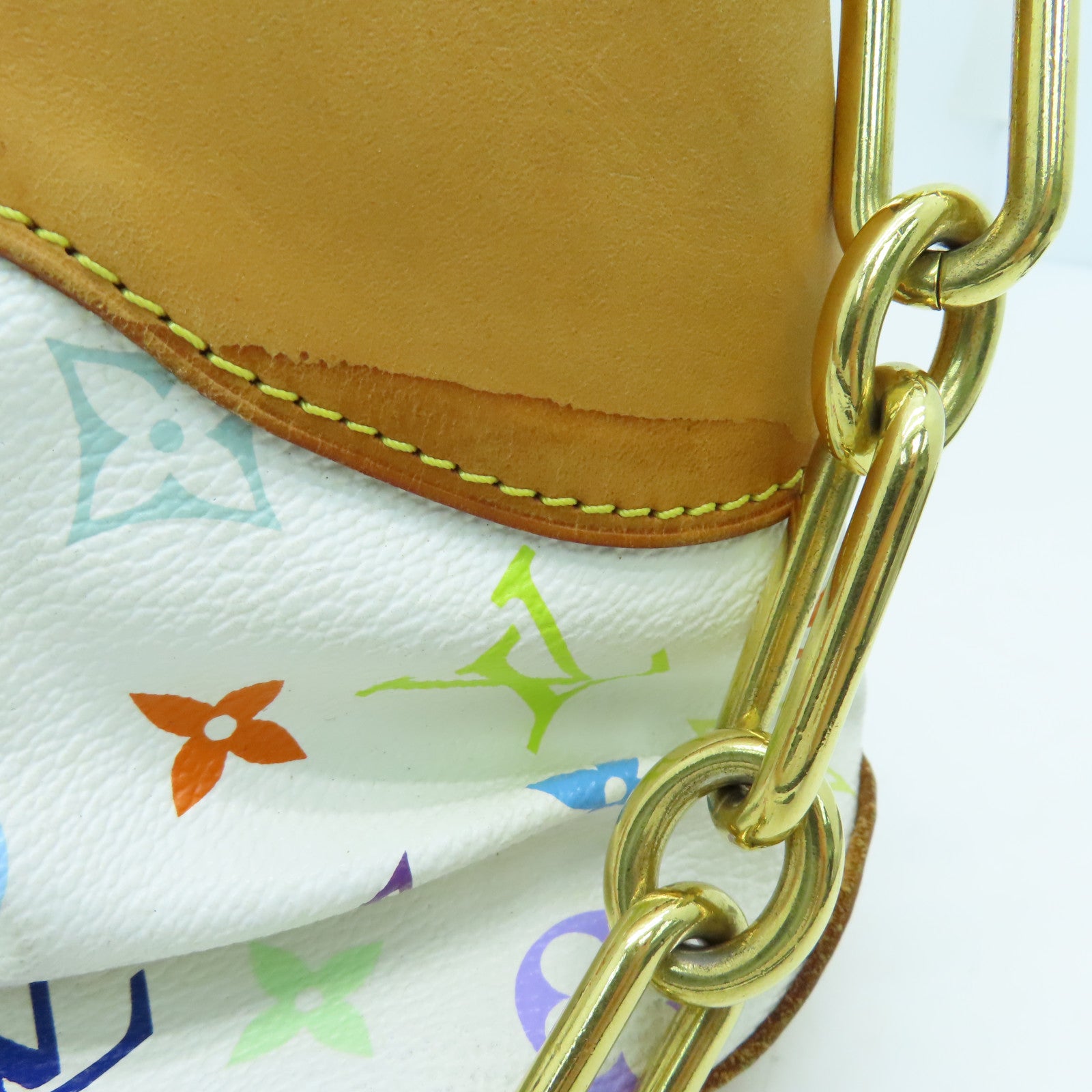 LOUIS VUITTON Monogram Multicolore Judy PM 2 way Shoulder  Bag金扣手挽肩背兩用袋白色
