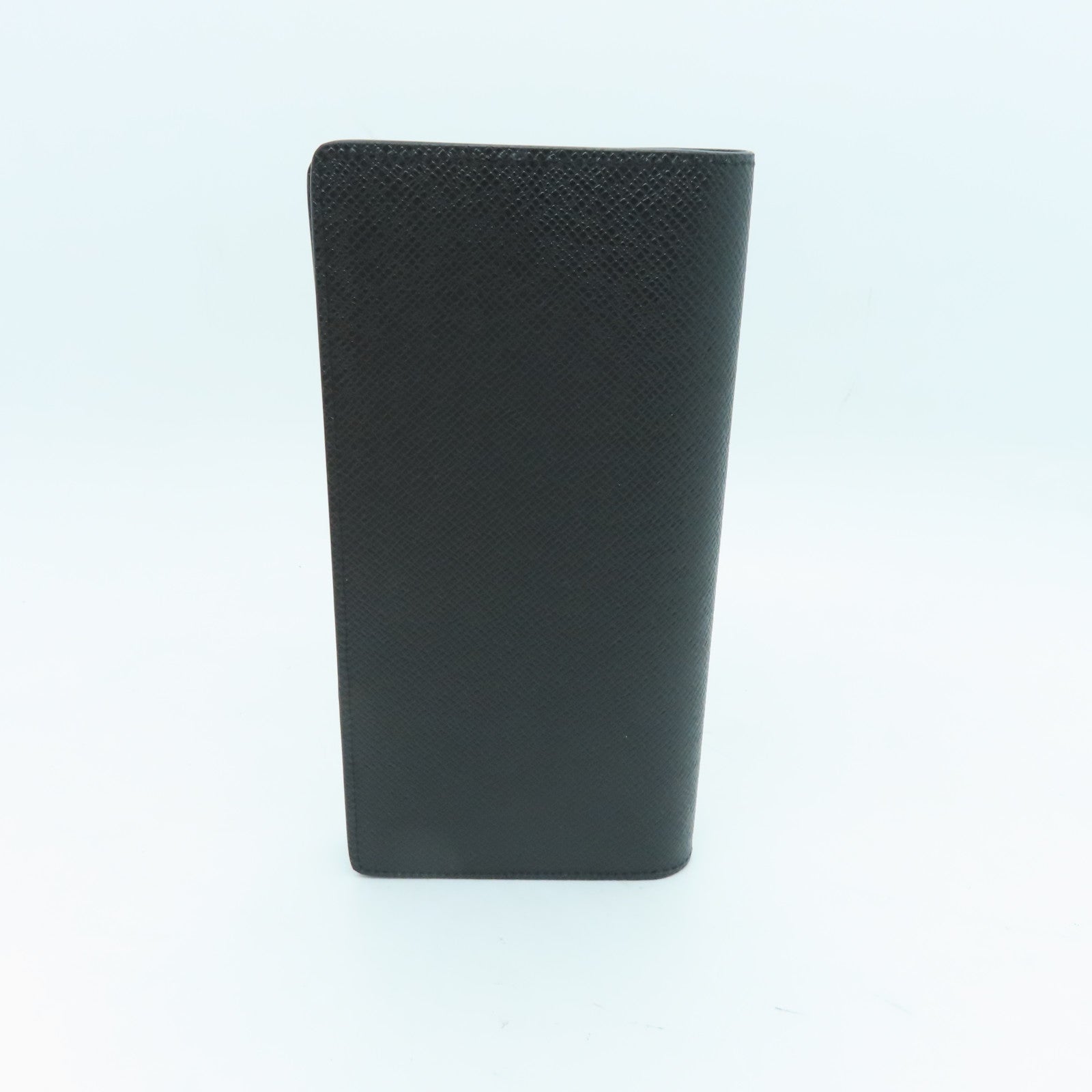 LOUIS VUITTON Taiga Brazza Silver Buckle Long Wallet Black