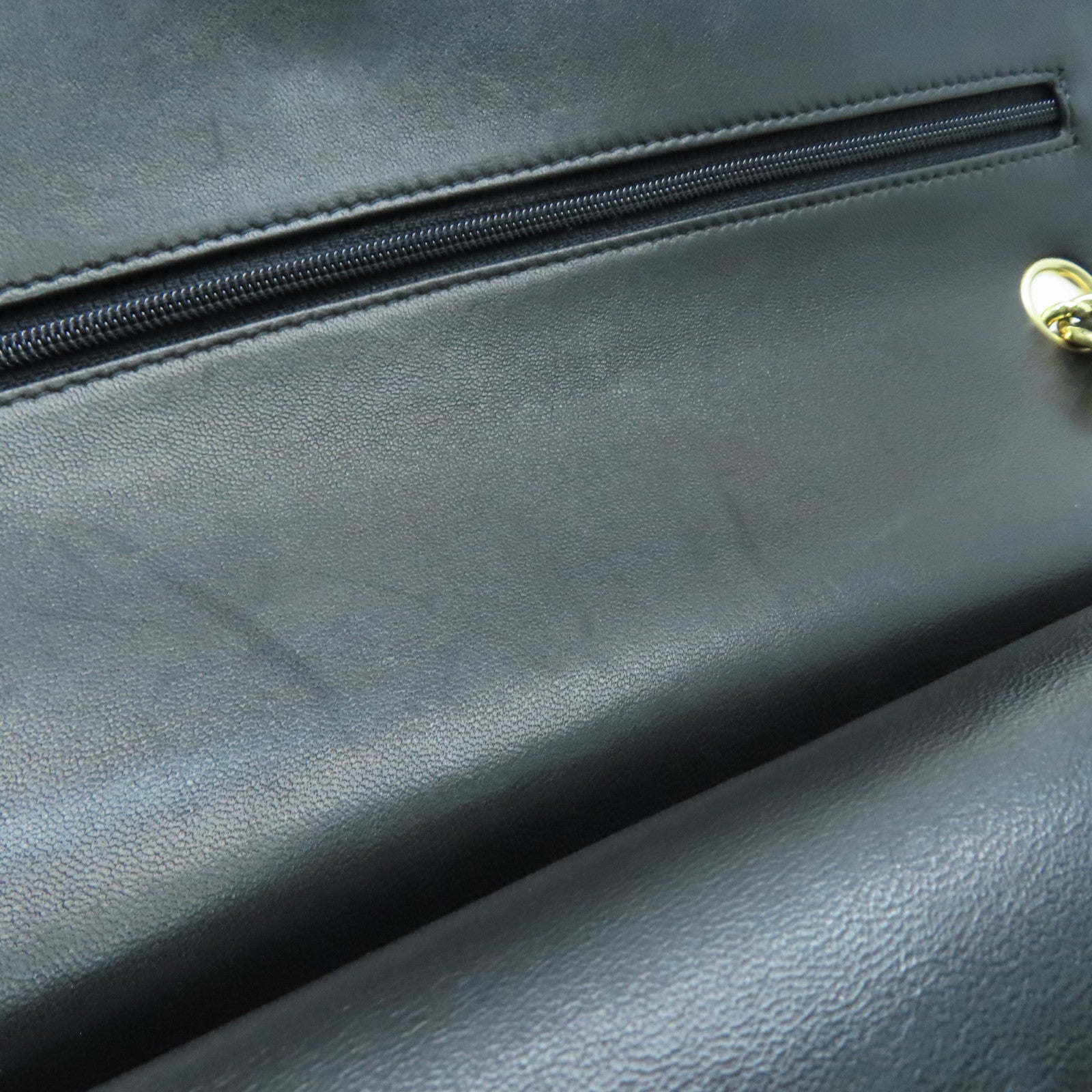 CHANEL 【激減優惠】格羊皮皮革Jumbo Classic Flap金扣鏈帶肩背袋黑色