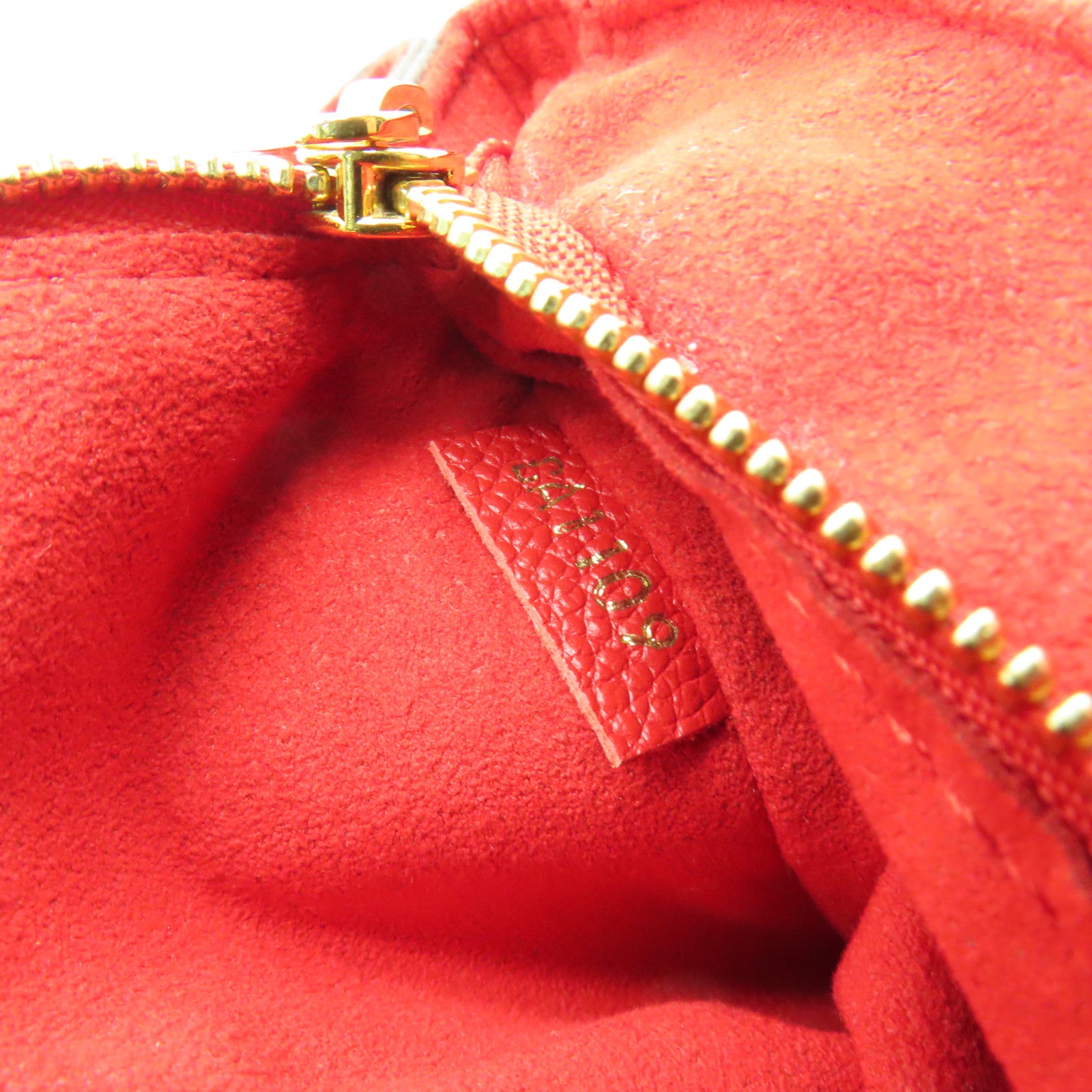 LOUIS VUITTON Monogram Saint Placide金扣鏈帶肩背袋棕色/紅色