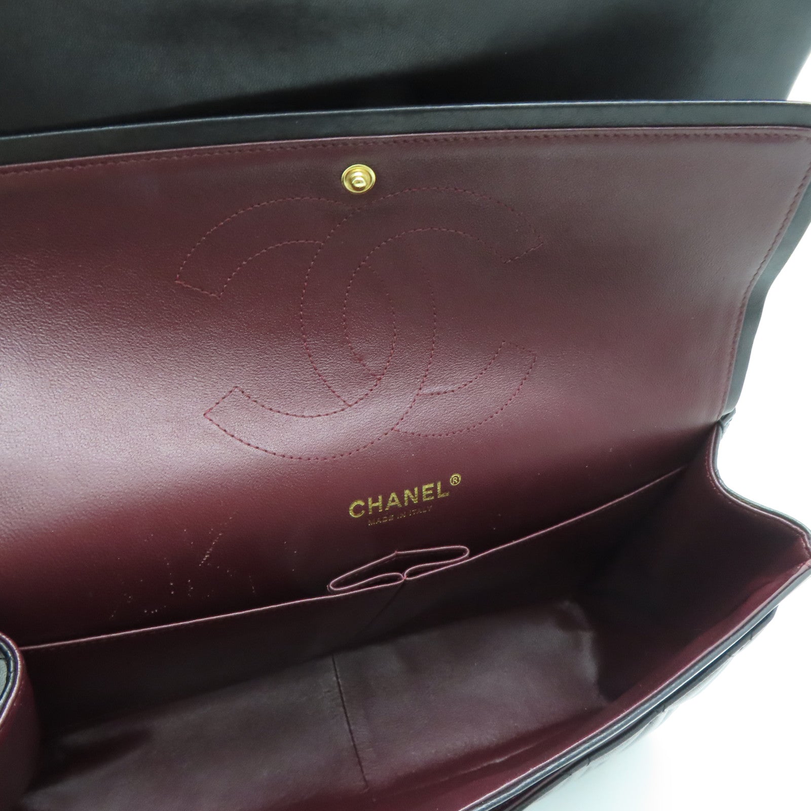 CHANEL 【激減優惠】格羊皮皮革Jumbo Classic Flap金扣鏈帶肩背袋黑色