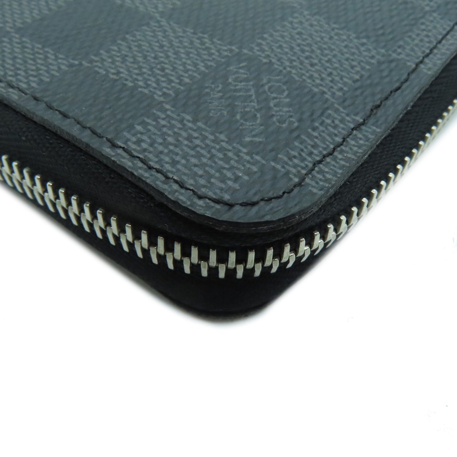 LOUIS VUITTON Damier Zipper Long Wallet銀扣長錢包黑色