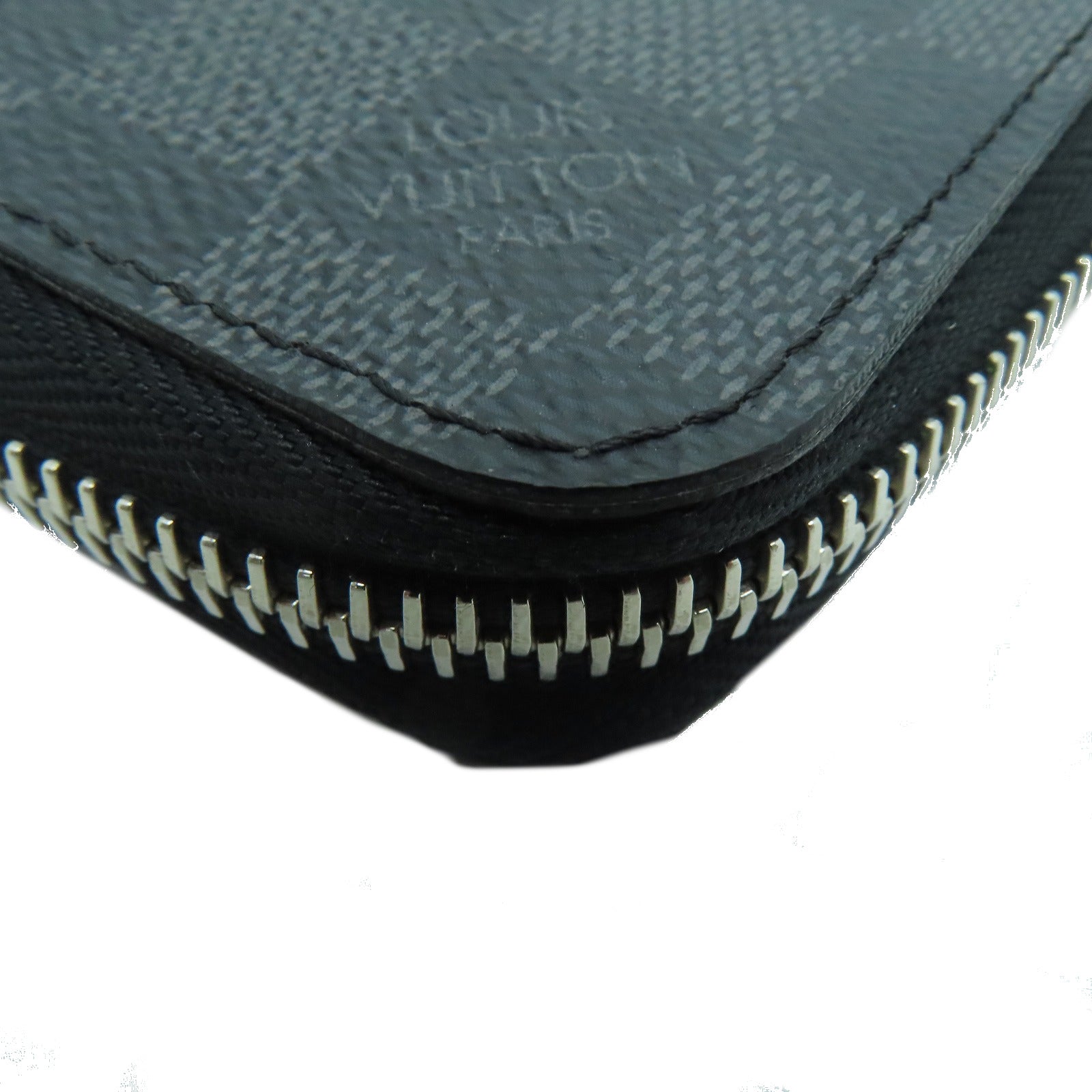 LOUIS VUITTON Damier Zipper Long Wallet銀扣長錢包黑色