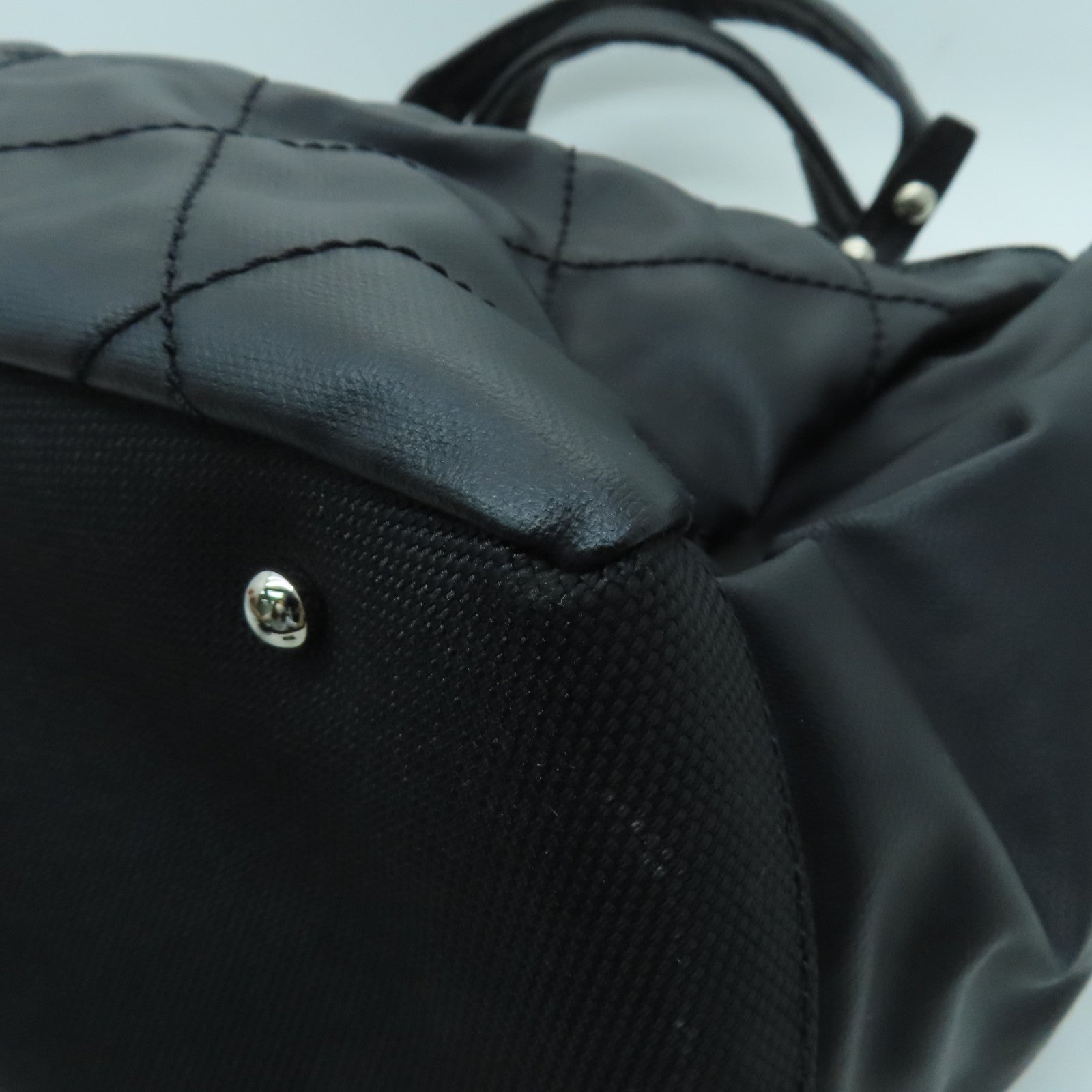 CHANEL 菱格皮革Tote Bag銀扣手挽袋黑色