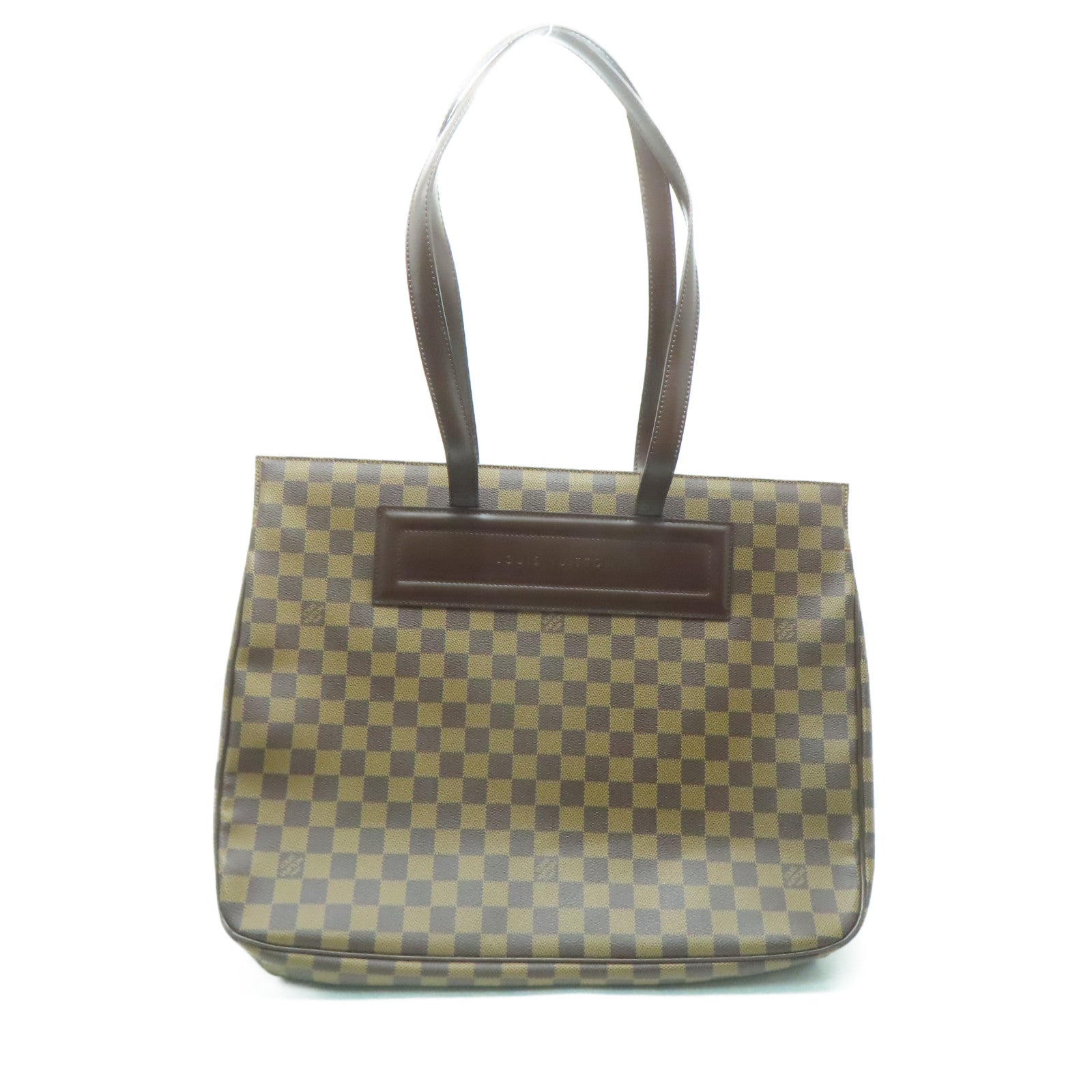 LOUIS VUITTON Damier Parioli PM金扣肩背/手挽袋啡色
