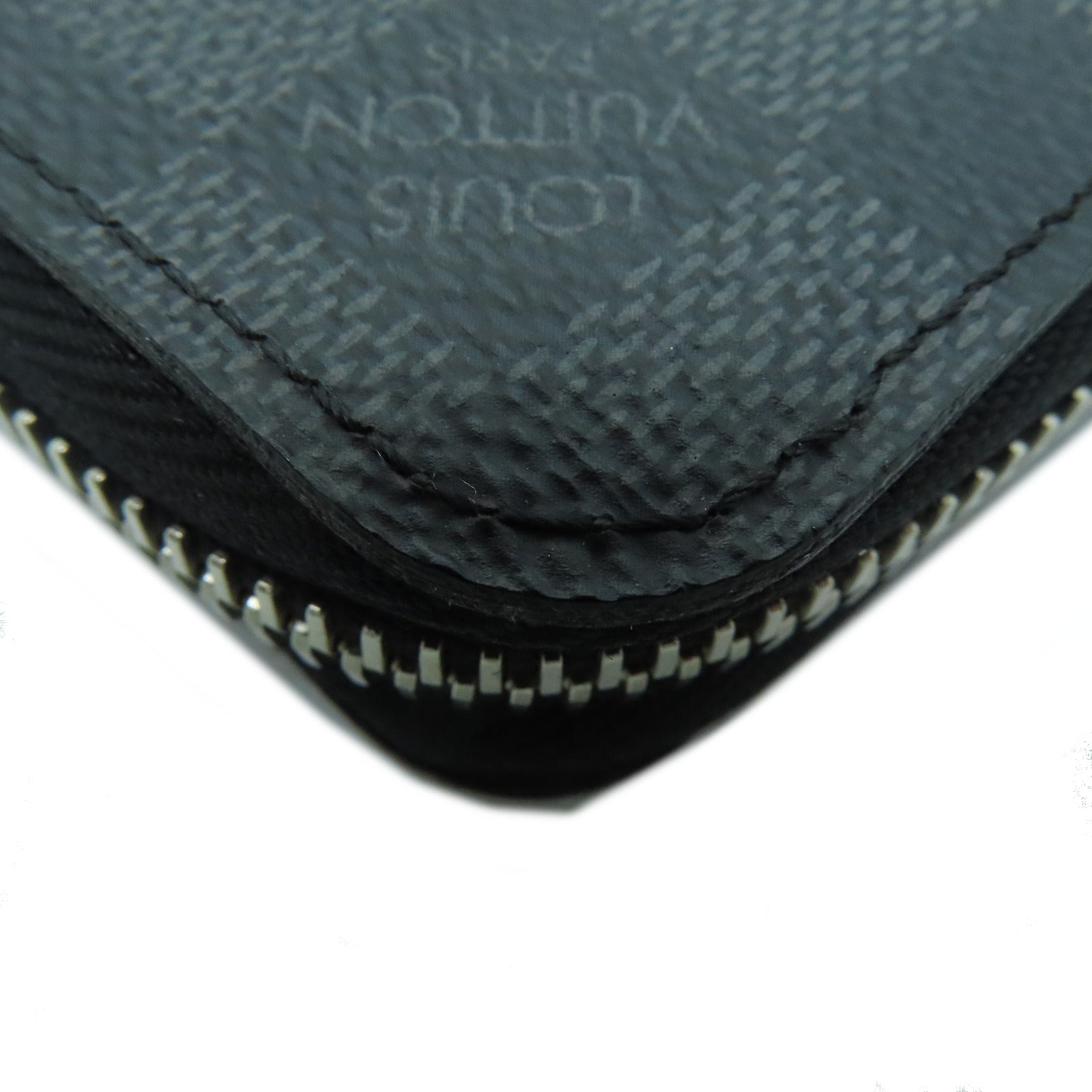 LOUIS VUITTON Damier Zipper Long Wallet銀扣長錢包黑色