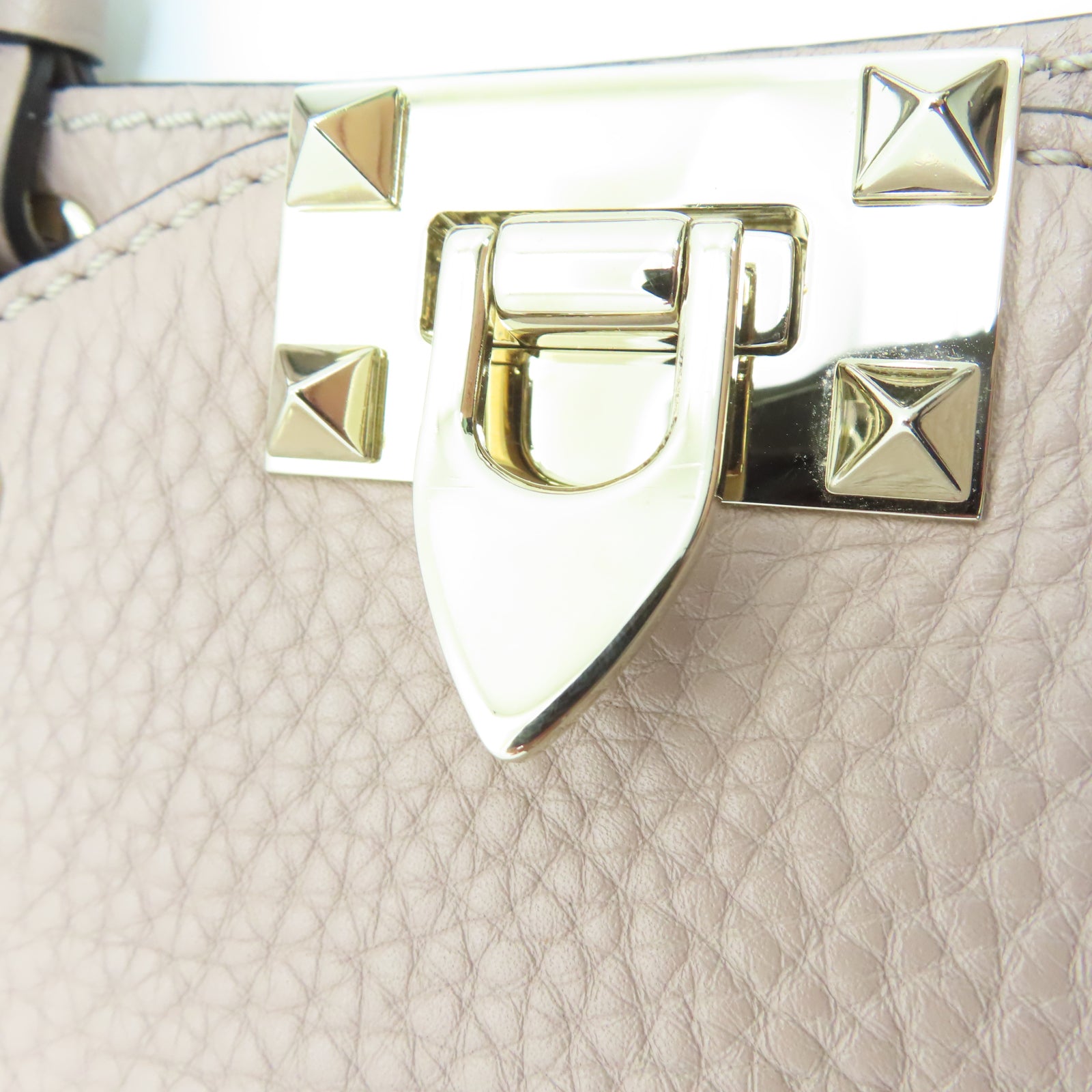 Valentino 【激減優惠】牛皮皮革Rockstud Bag金扣手挽肩背兩用袋粉紅色