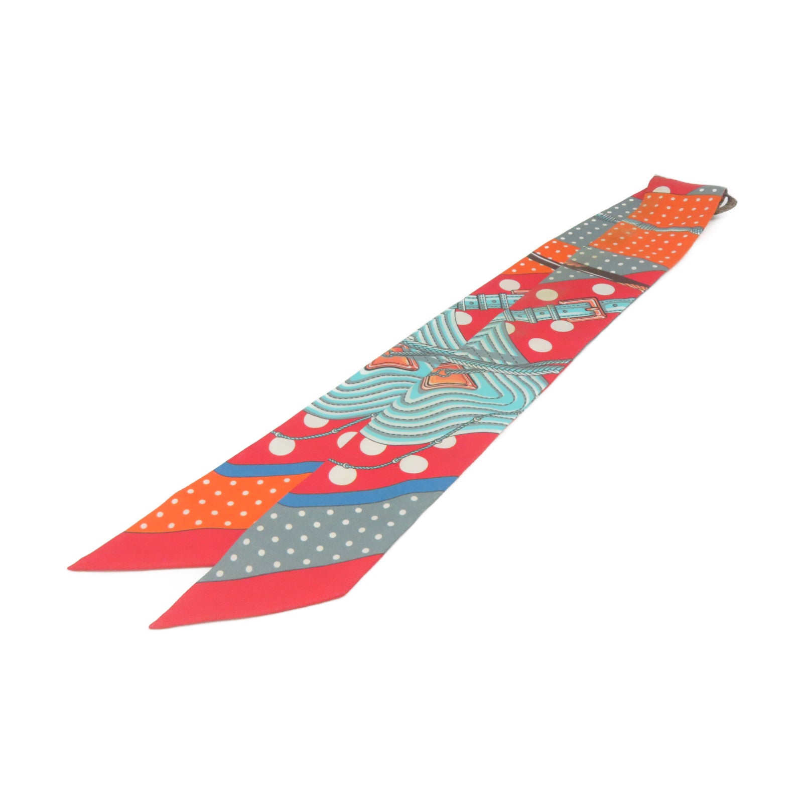 HERMES 【激減優惠】絲質Twilly Scarf絲巾紅色/橙色/彩色
