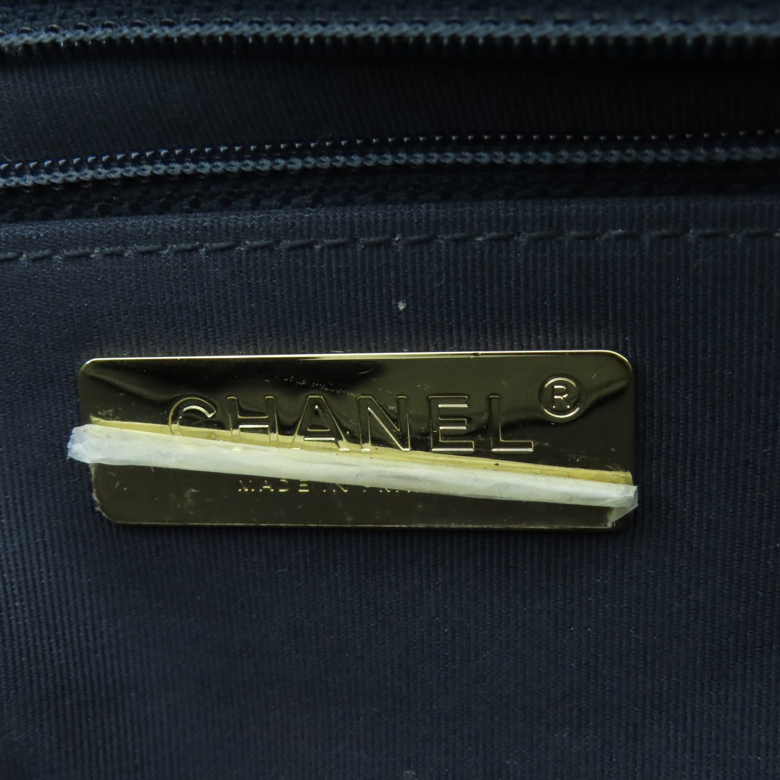 CHANEL 菱格羊皮皮革Shoulder Bag金扣/銀扣鏈帶肩背袋深藍色