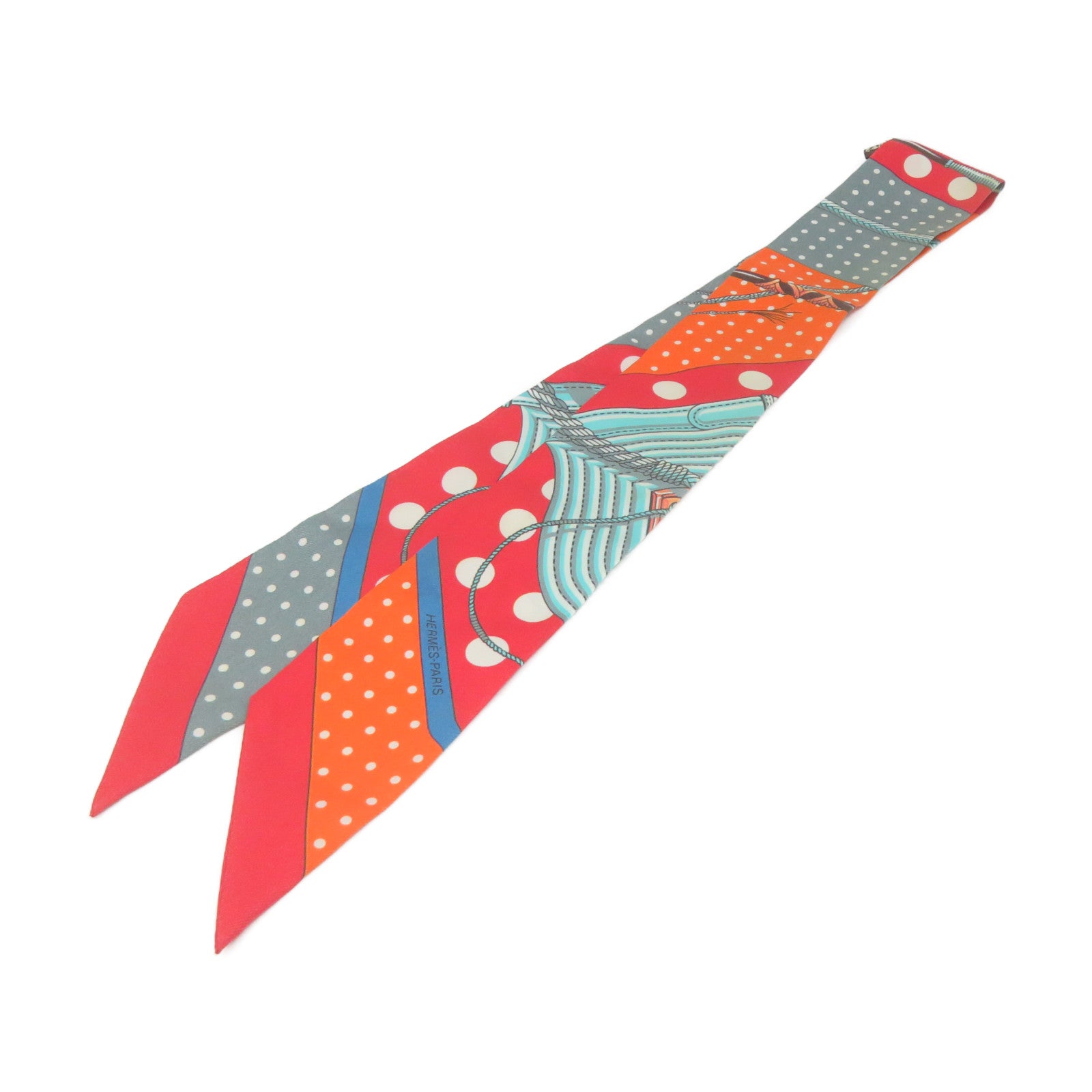 HERMES 【激減優惠】絲質Twilly Scarf絲巾紅色/橙色/彩色