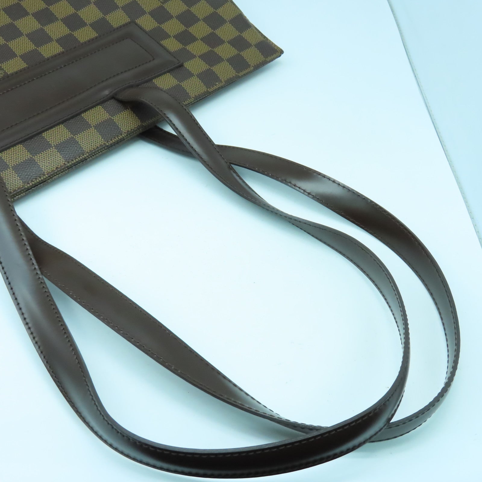 LOUIS VUITTON Damier Parioli PM金扣肩背/手挽袋啡色