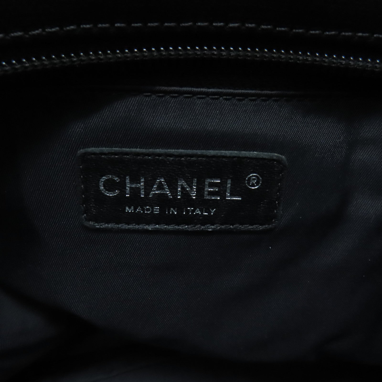 CHANEL 菱格皮革Tote Bag銀扣手挽袋黑色