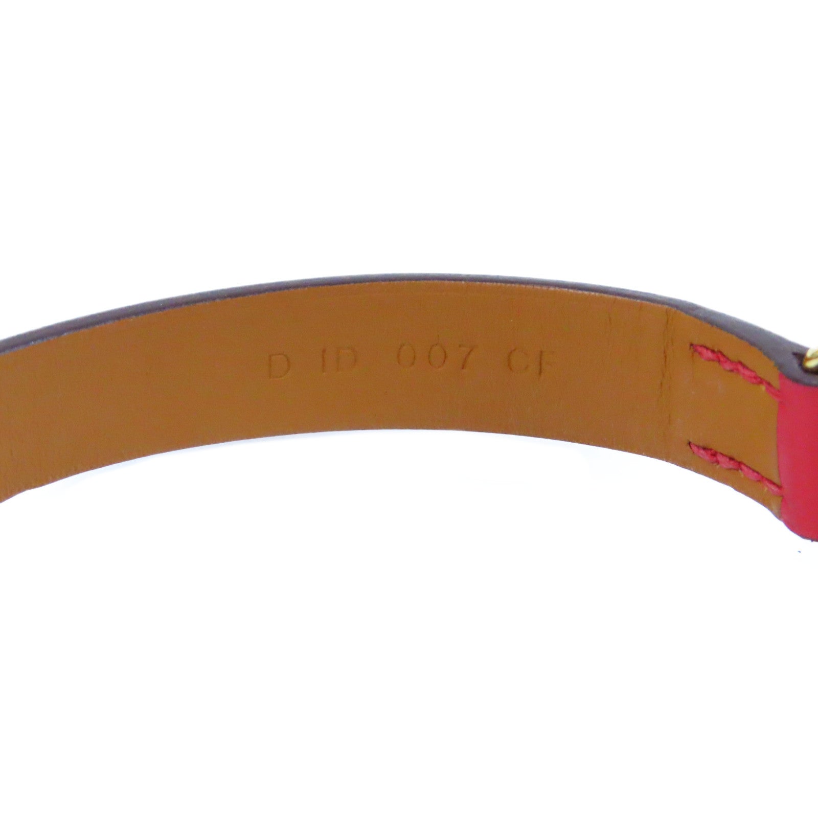 HERMES Swift皮革Choker金扣項圈紅色
